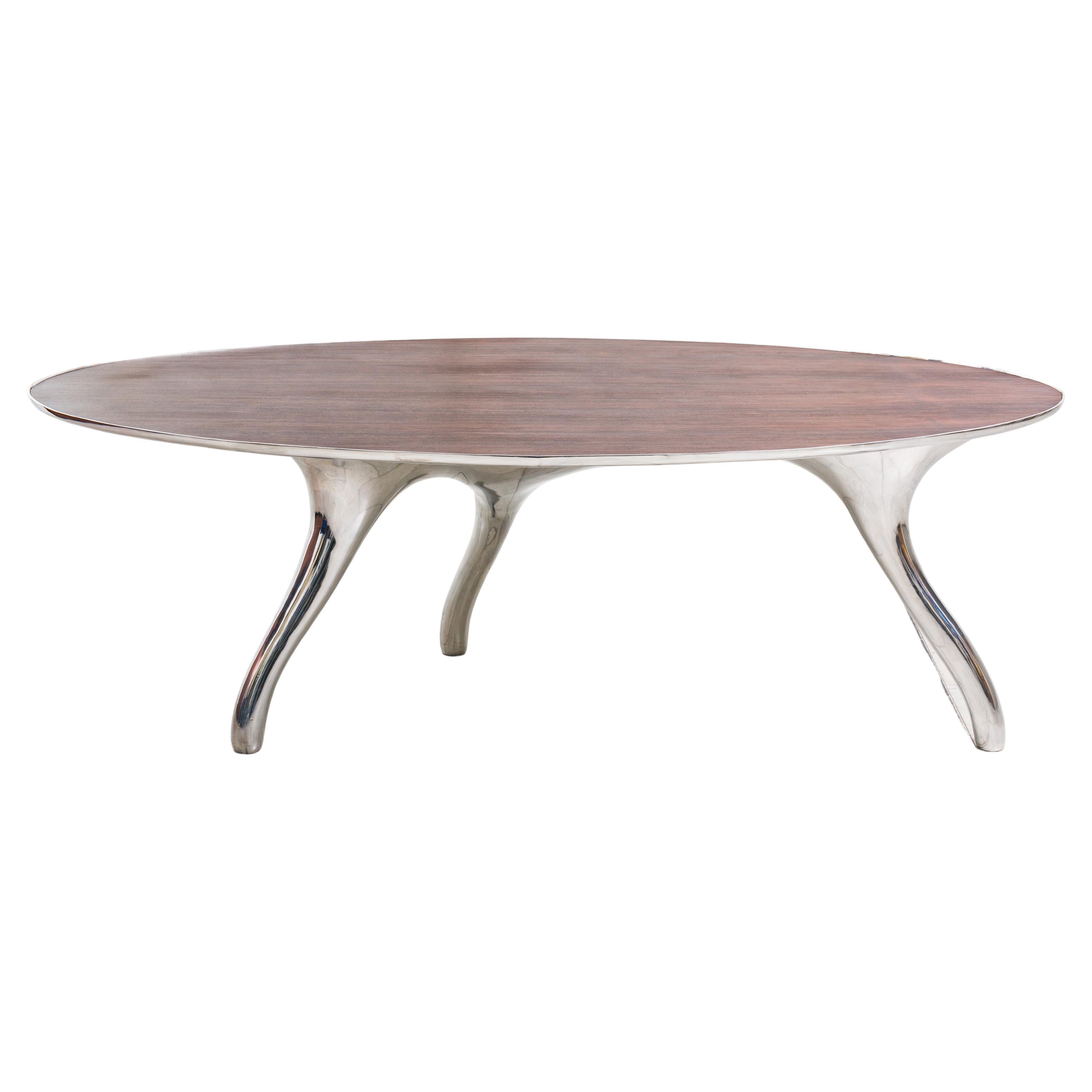 Alex Roskin, Trois Jambes Table with Bezel Top, USA For Sale