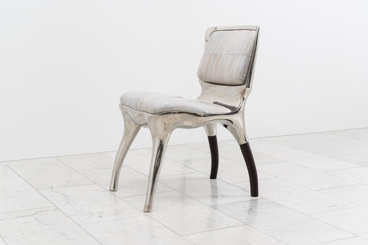 Alex Roskin, Tusk Low Chair in Stainless Steel, USA For Sale 1
