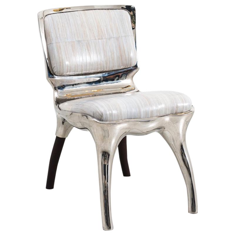 Alex Roskin, Tusk Low Chair in Stainless Steel, USA For Sale