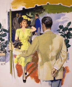 Couples Greeting at Hotel,  The Saturday Evening Post - Alexander Sharpe Ross