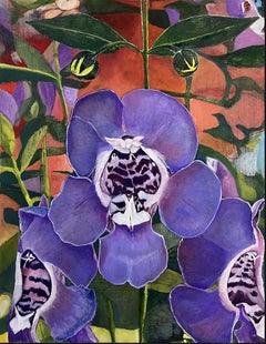 Orchidea con rosso e viola