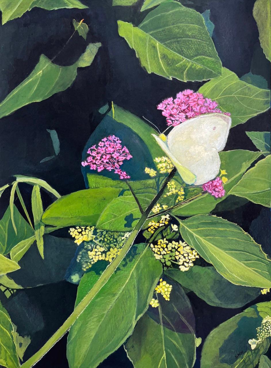 Alex Sax Figurative Painting - White Butterfly Maine