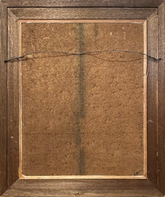 Nude Posing in Mirror, Modern Oil and Sand on Masonite by Alex Schloss