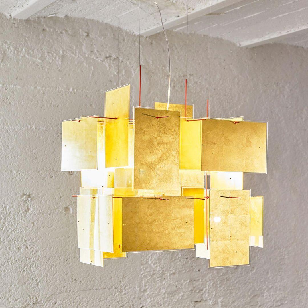 Alex Schmid '1000 Karat Blau' gold leaf suspension lamp for Ingo Maurer

Designed by Alex Schmid and produced by Ingo Maurer, one of the most celebrated German lighting icons since 1966. With imagination, creativity and technical prowess, Maurer’s