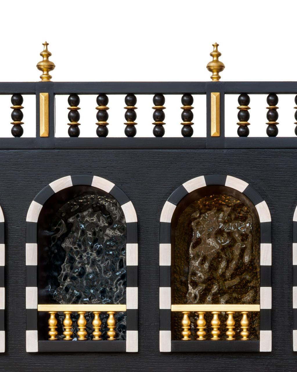 Brass Alex Secretary in collaboration with artist Adel Moustafa For Sale