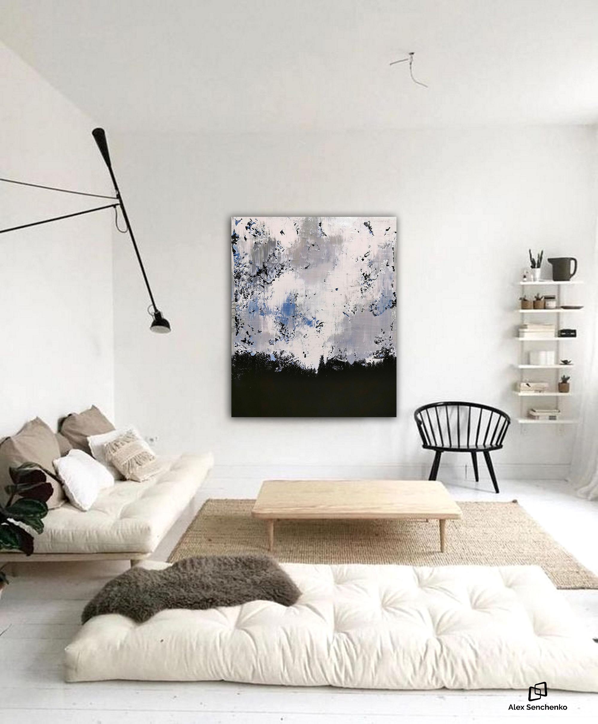 Astratto 1222 - Abstract Painting Grigio di Alex Senchenko