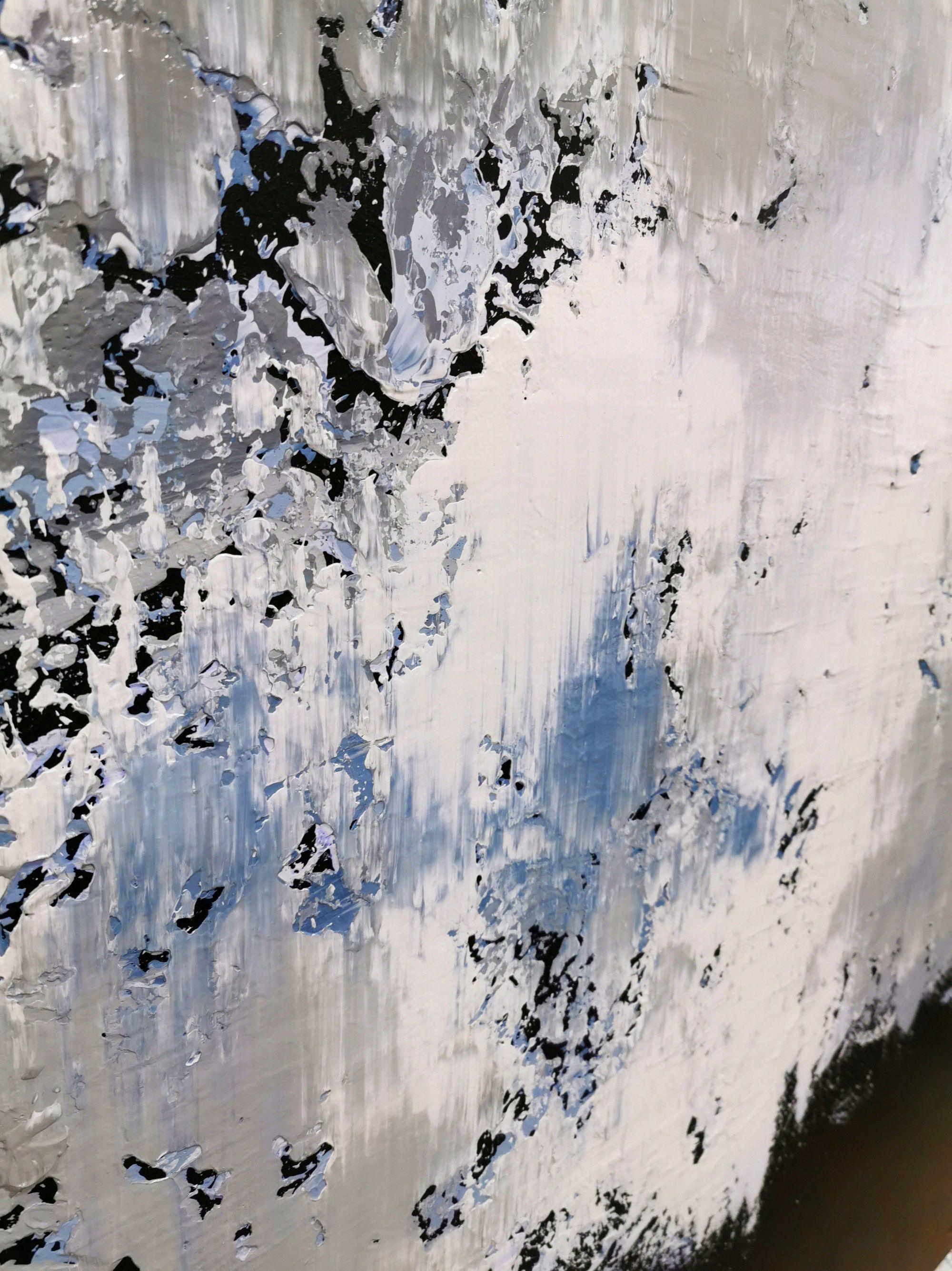 Abstrakt 1222, Gemälde, Acryl auf Leinwand (Grau), Abstract Painting, von Alex Senchenko