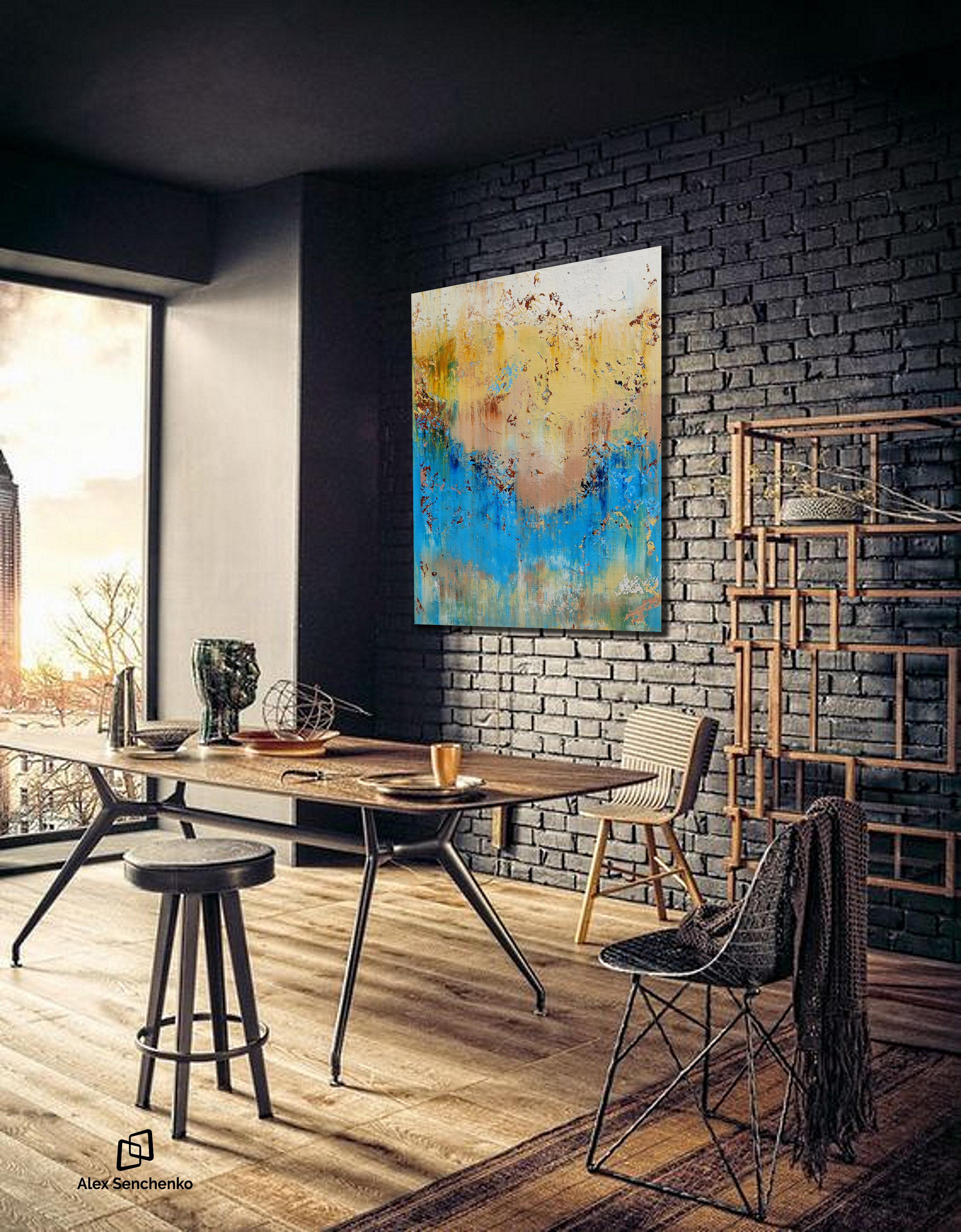 Résumé 2107 - Marron Abstract Painting par Alex Senchenko