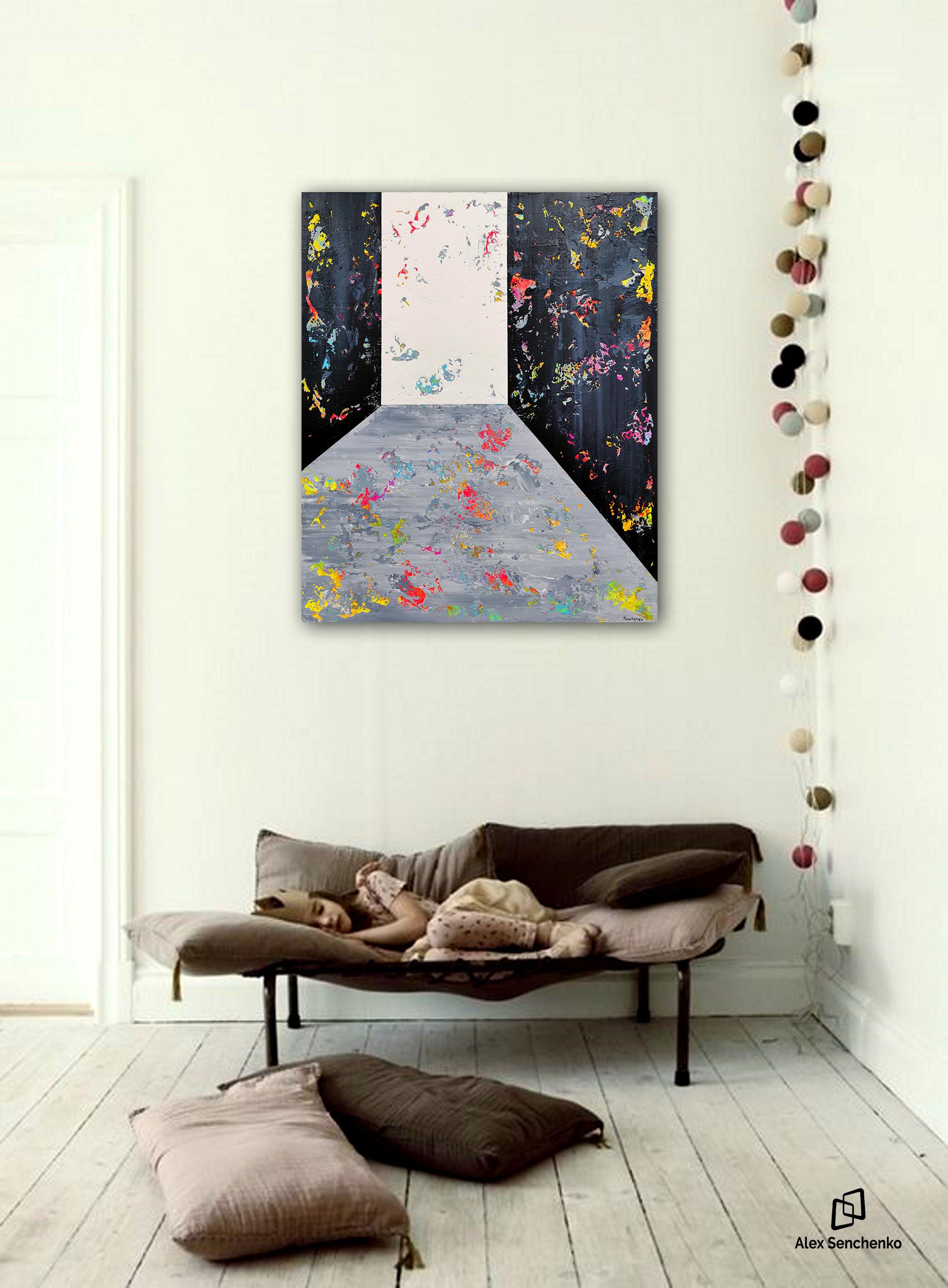Astratto 21117 - Abstract Painting Grigio di Alex Senchenko