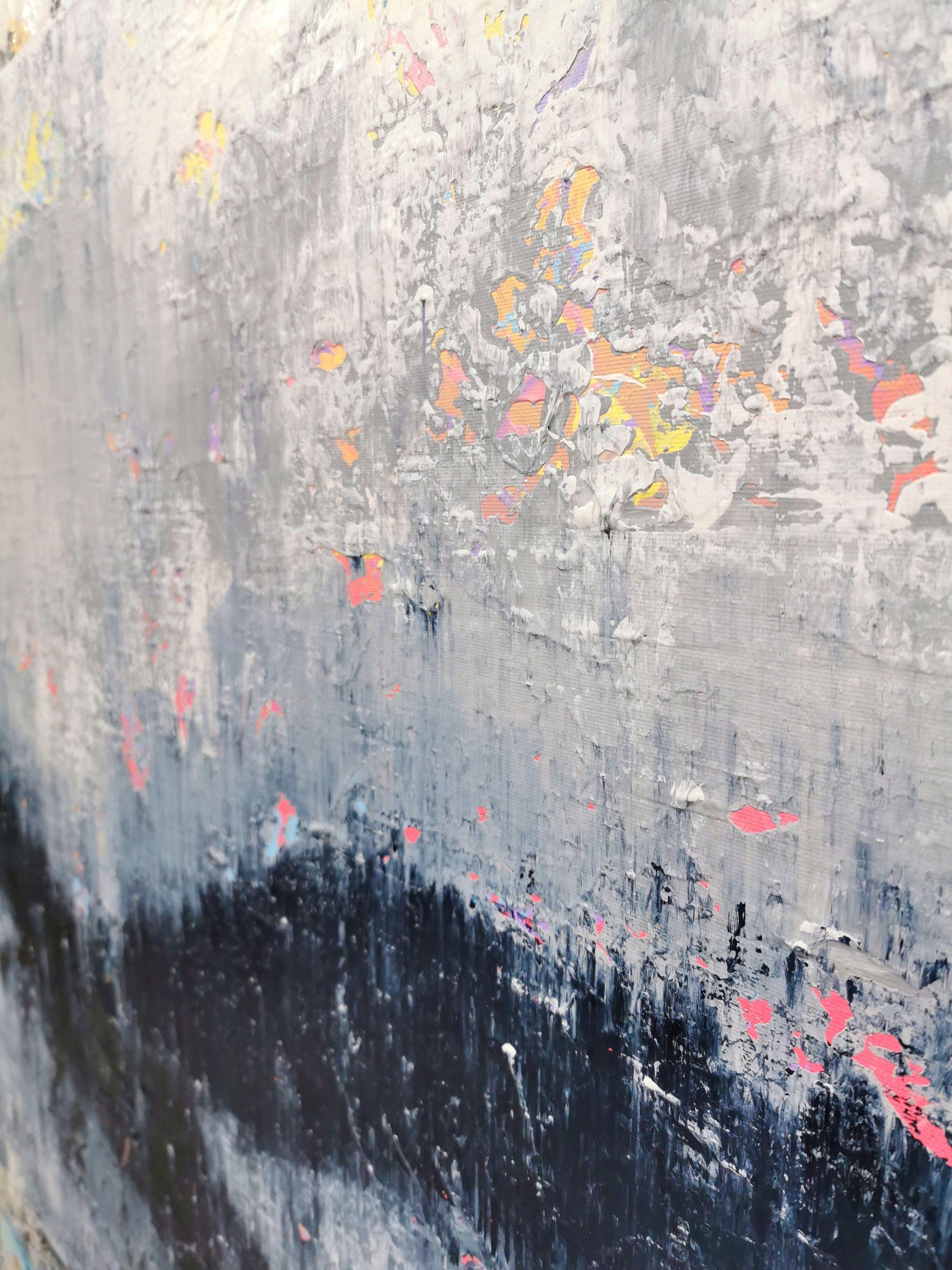 Astratto 2115, Pittura, Acrilico su tela - Abstract Painting Grigio di Alex Senchenko