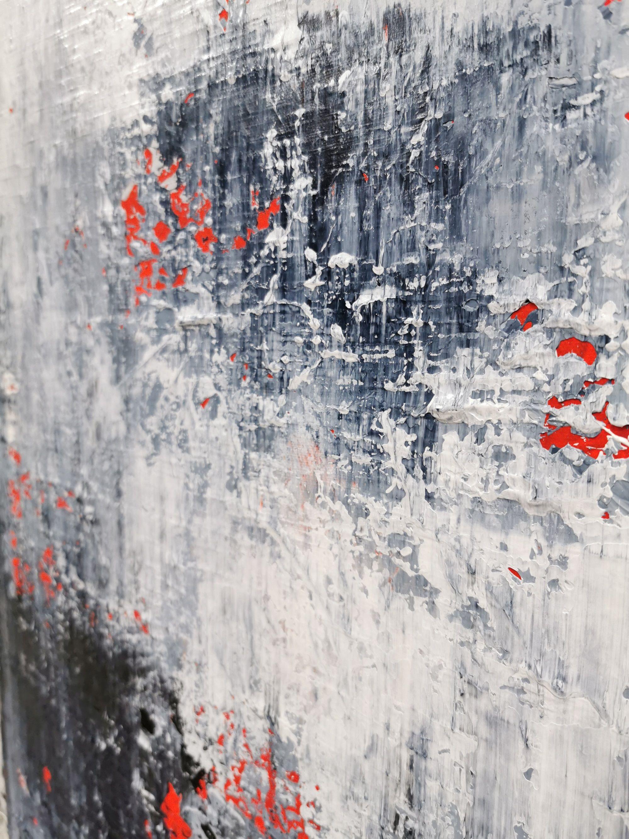 Abstract 2129, Painting, Acrylic on Canvas - Gray Abstract Painting by Alex Senchenko