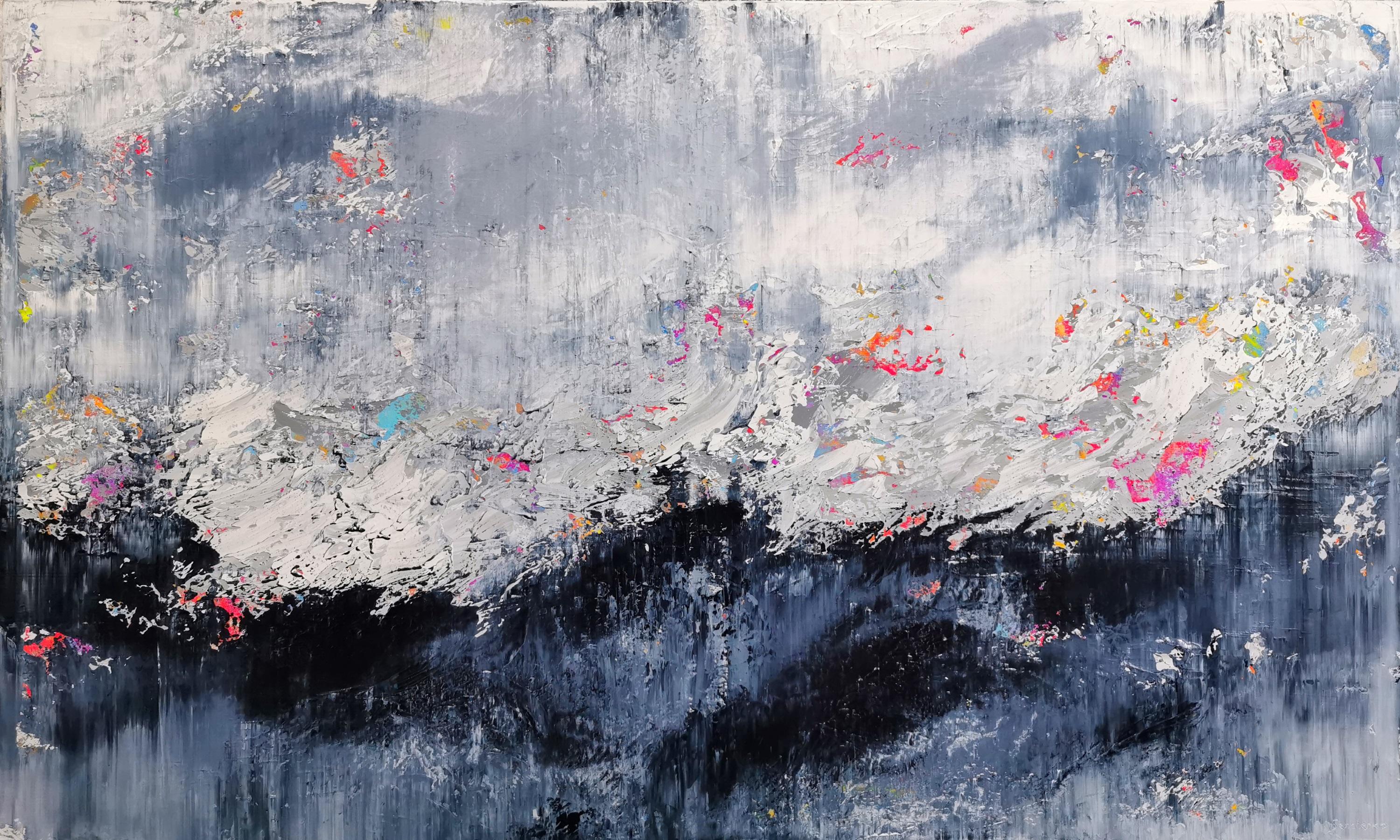 Abstrakt 2137 - Acrylgemälde auf Leinwand, farbenfroher Expressionismus, aufgespannt