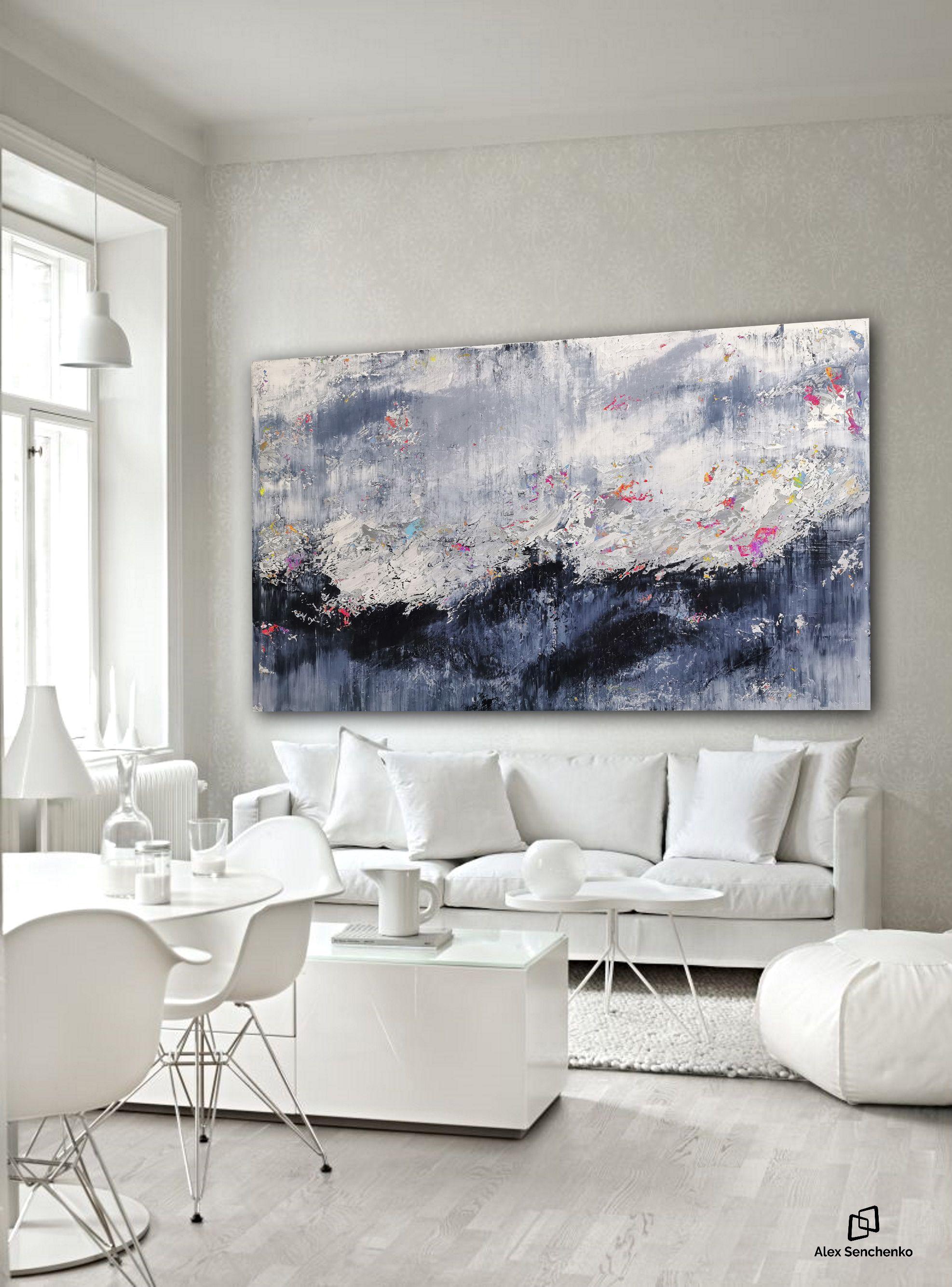 Abstraktes Gemälde, Acryl auf Leinwand, 2137 – Painting von Alex Senchenko