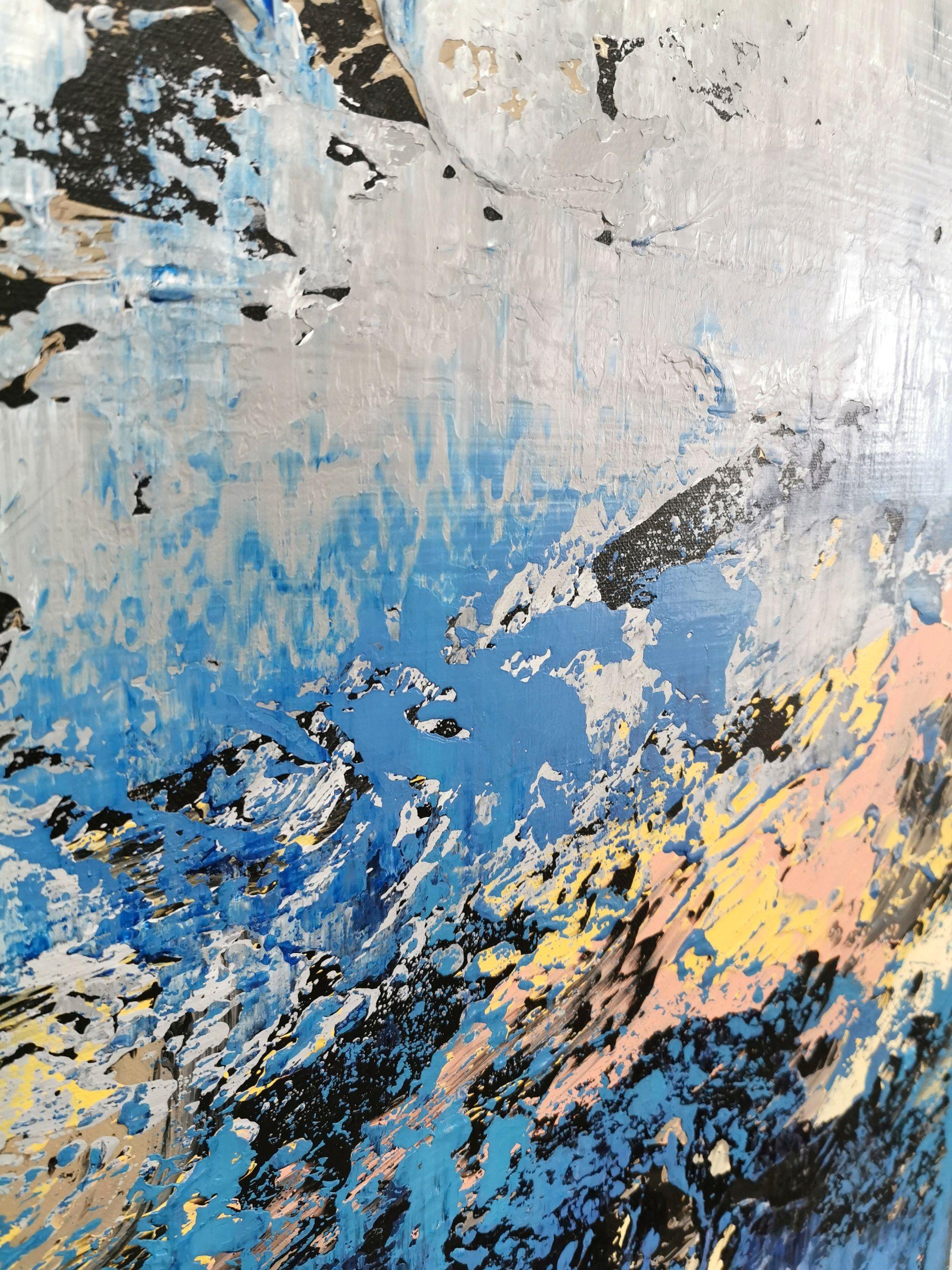 Abstrakte 2153, Gemälde, Acryl auf Leinwand2 (Blau), Abstract Painting, von Alex Senchenko