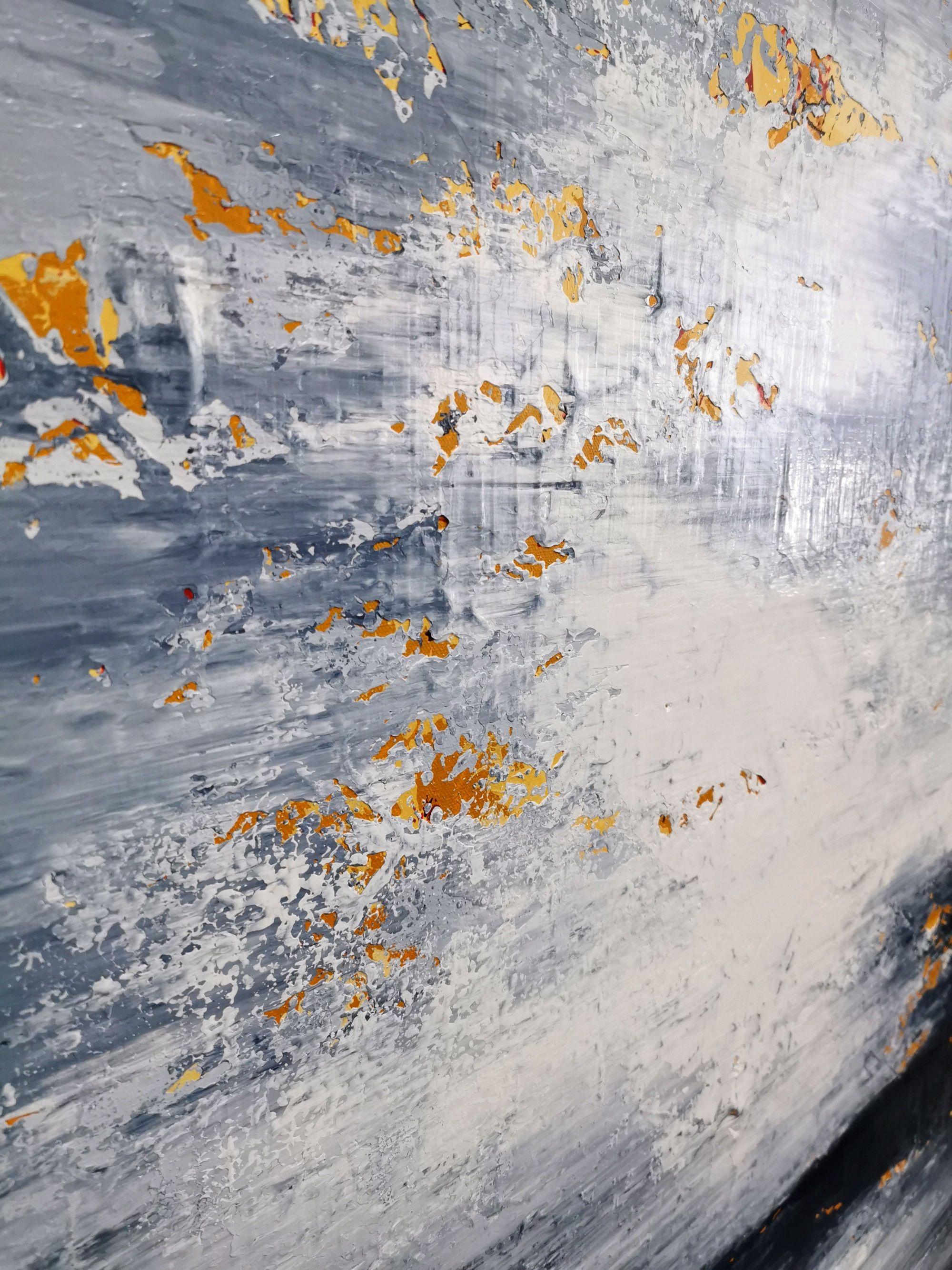 Astratto 2160, Pittura, Acrilico su tela - Abstract Painting Grigio di Alex Senchenko