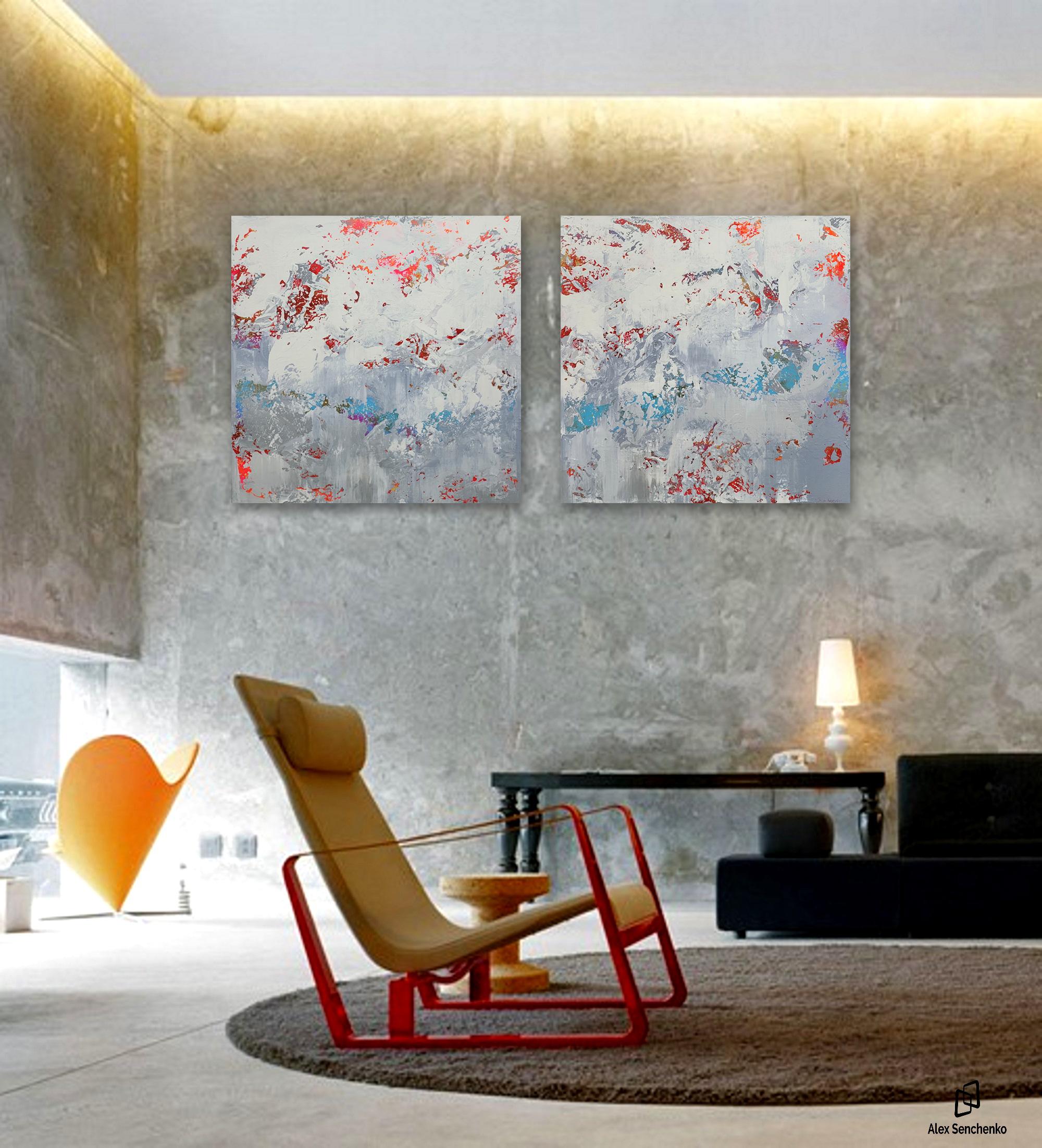 Questa opera d'arte originale di Alex Senchenko è un pezzo astratto e contemporaneo in acrilico su tela. Perfetto per una stanza che ha bisogno di un'esplosione di colore.
Viene fornito con un certificato di autenticità, firmato e datato