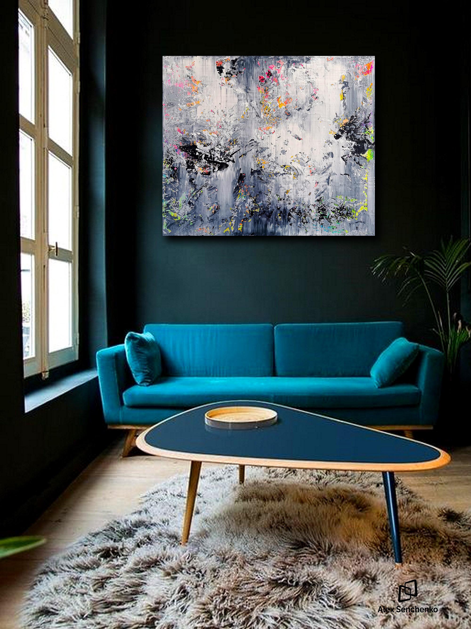 Astratto 2251 - Abstract Painting Grigio di Alex Senchenko