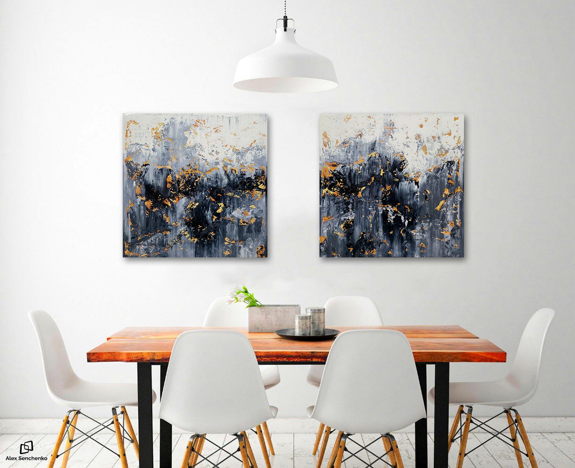 Astratto 2302 - Abstract Painting Nero di Alex Senchenko