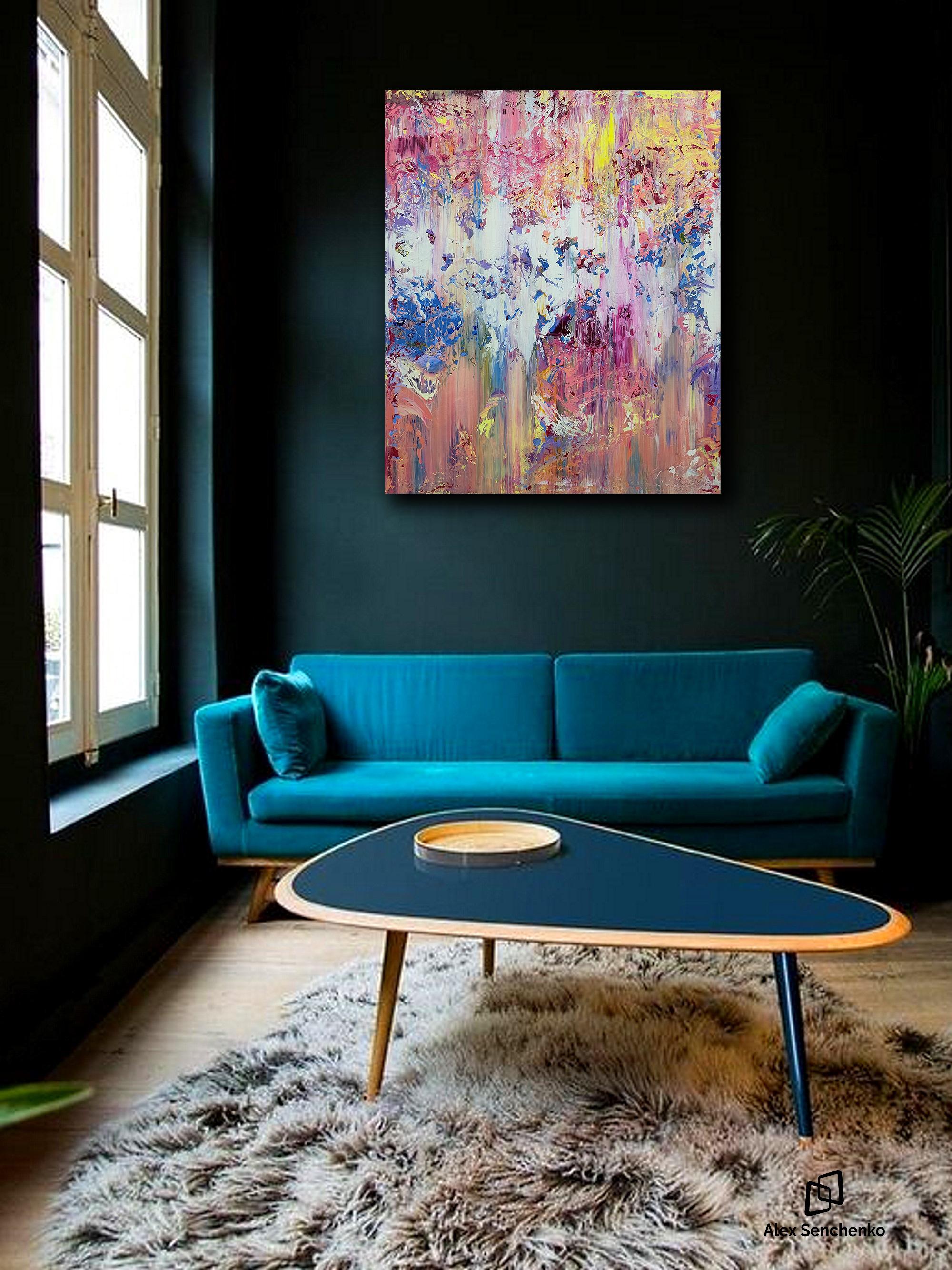 Immerse yourself in the radiance of 'Abstract 23102,' a modern painting that exudes an abundance of positive energy. Awash with bright and exuberant strokes of paint, this artwork is a visual celebration of joy and optimism. The thick, textured