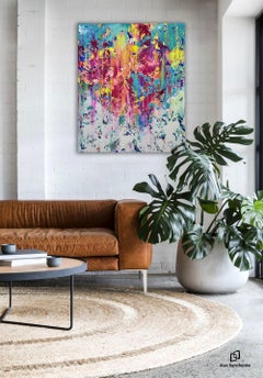 Abstract 23105, Impasto Acrylic Painting, 120x100cm, Ready to Hang