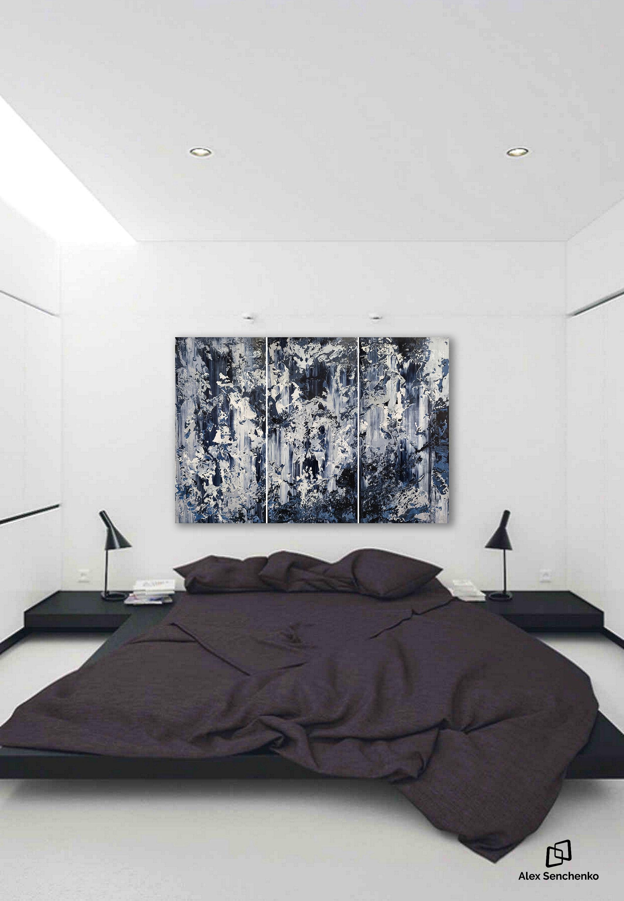 Astratto 2341 - Abstract Painting Grigio di Alex Senchenko