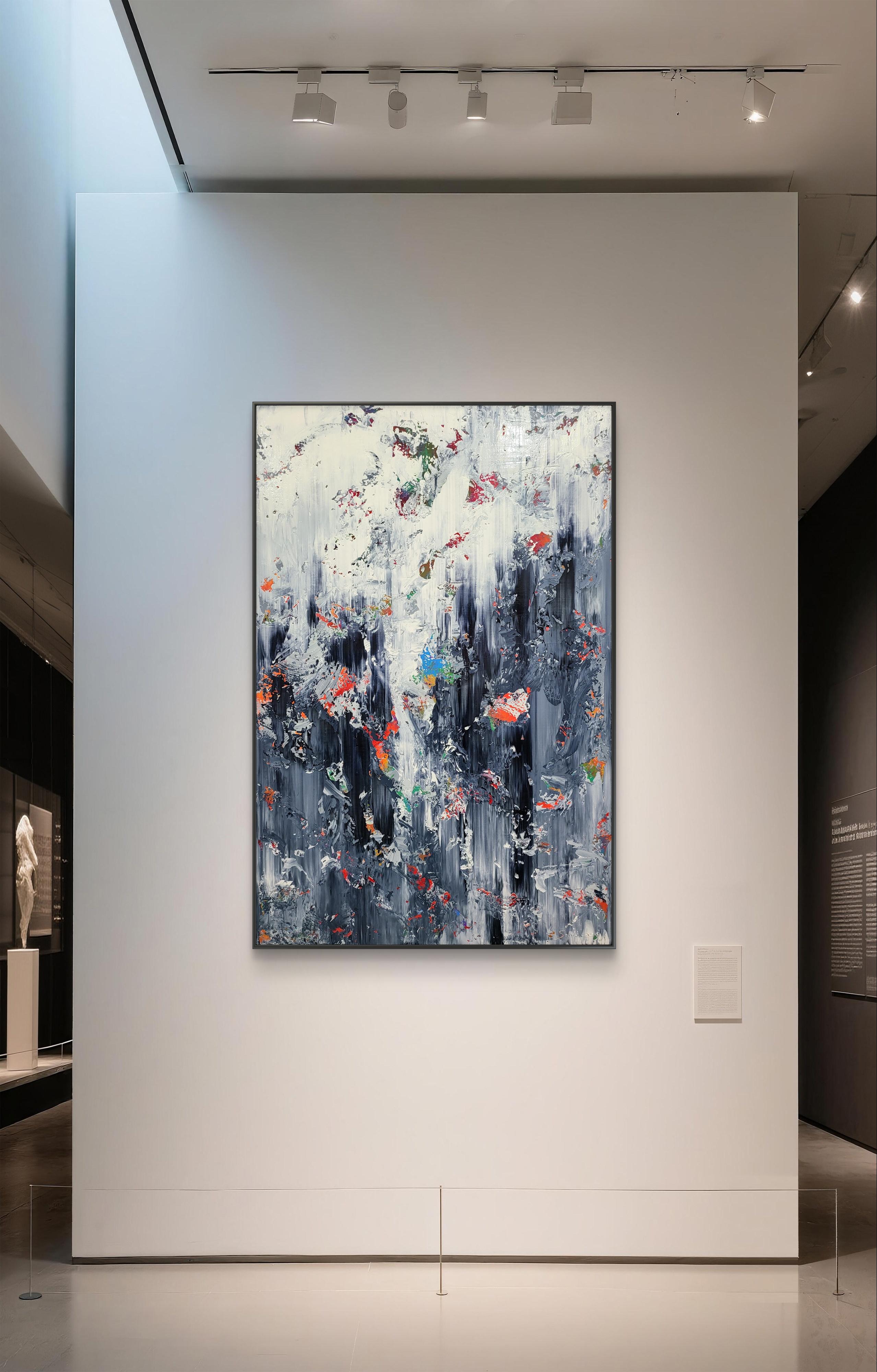 Abstract 2405 - Gray Abstract Painting by Alex Senchenko