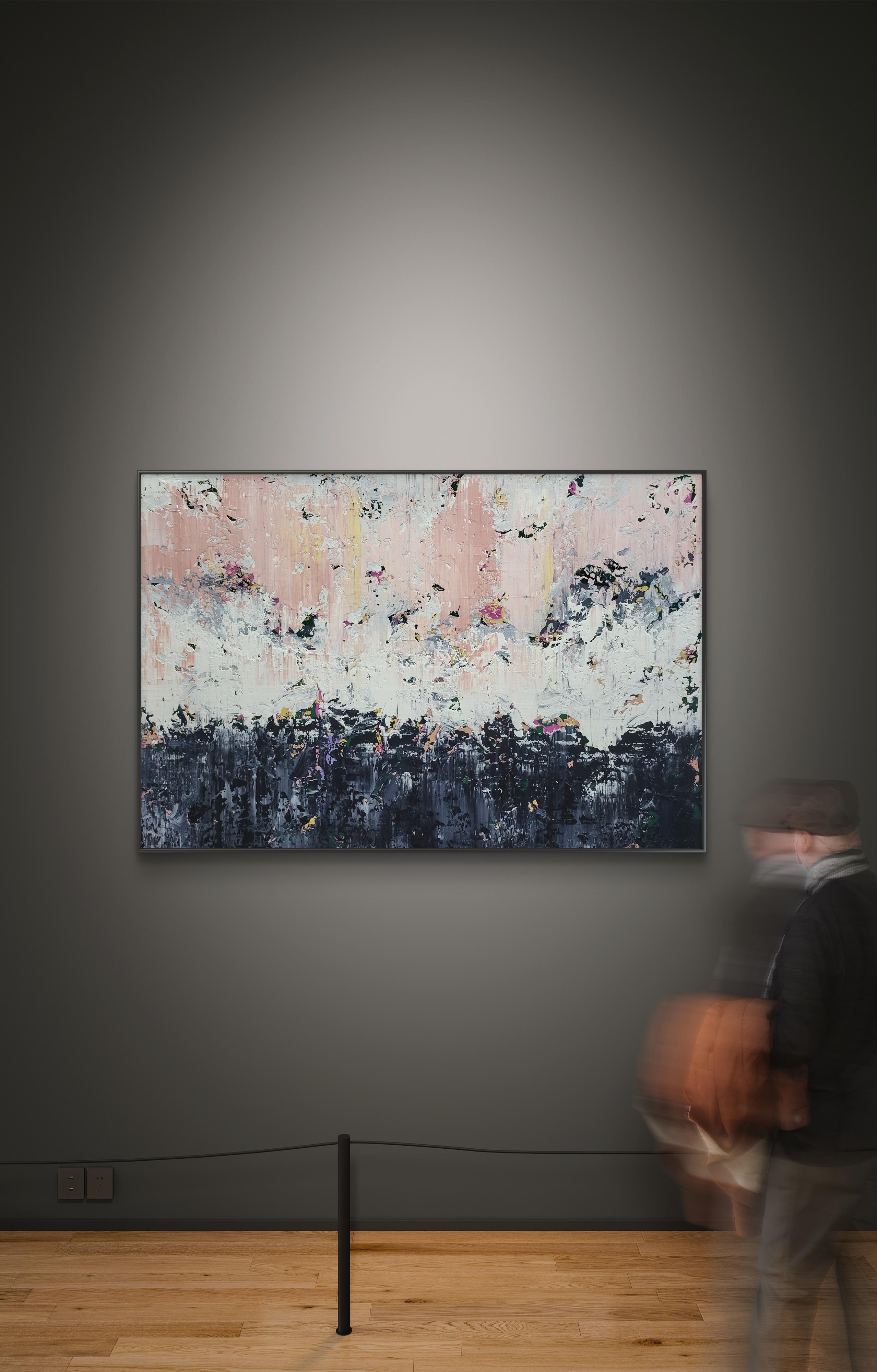 Résumé 2416 - Gris Abstract Painting par Alex Senchenko