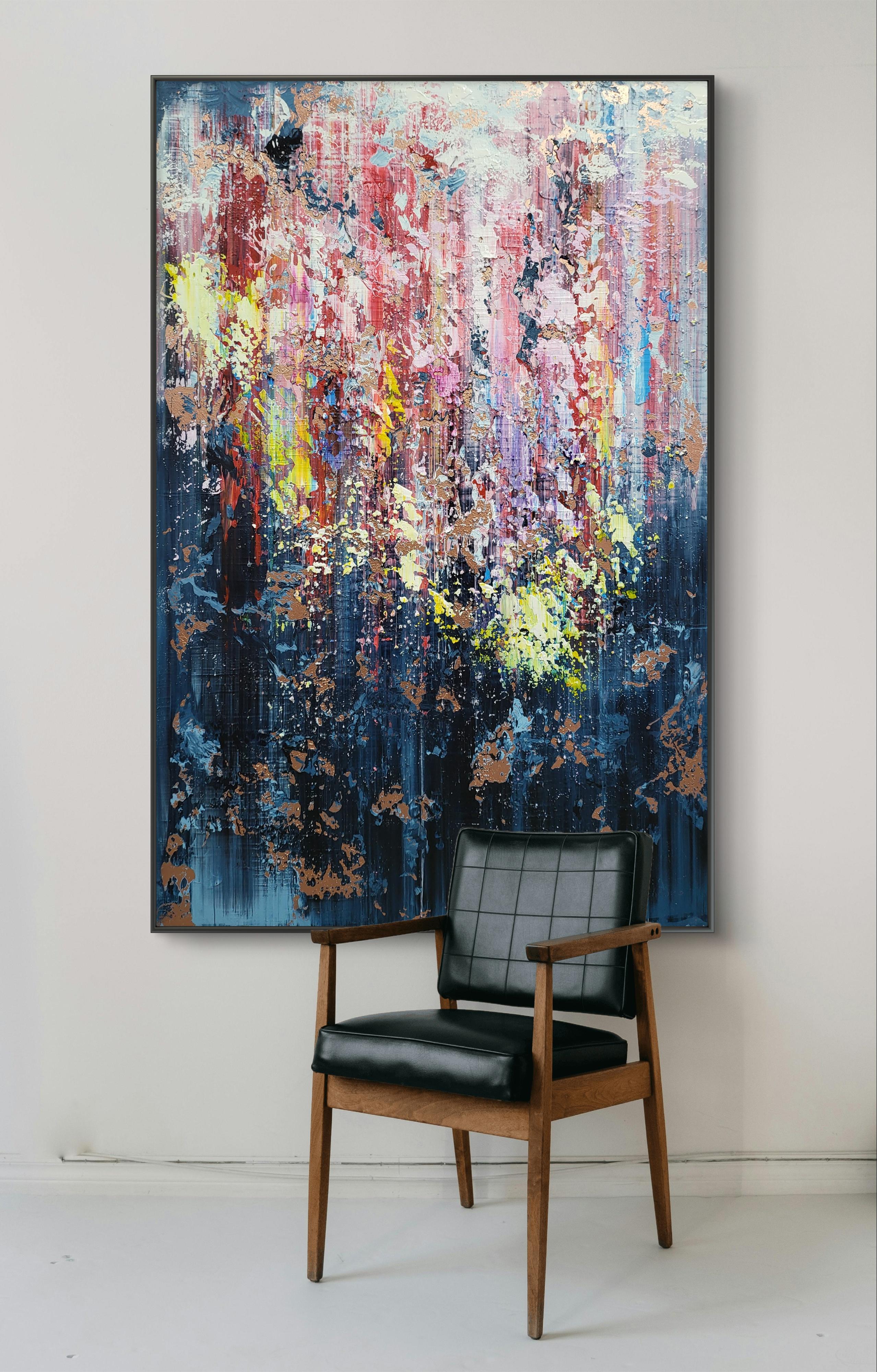 Abstract 2453 - Black Interior Painting by Alex Senchenko