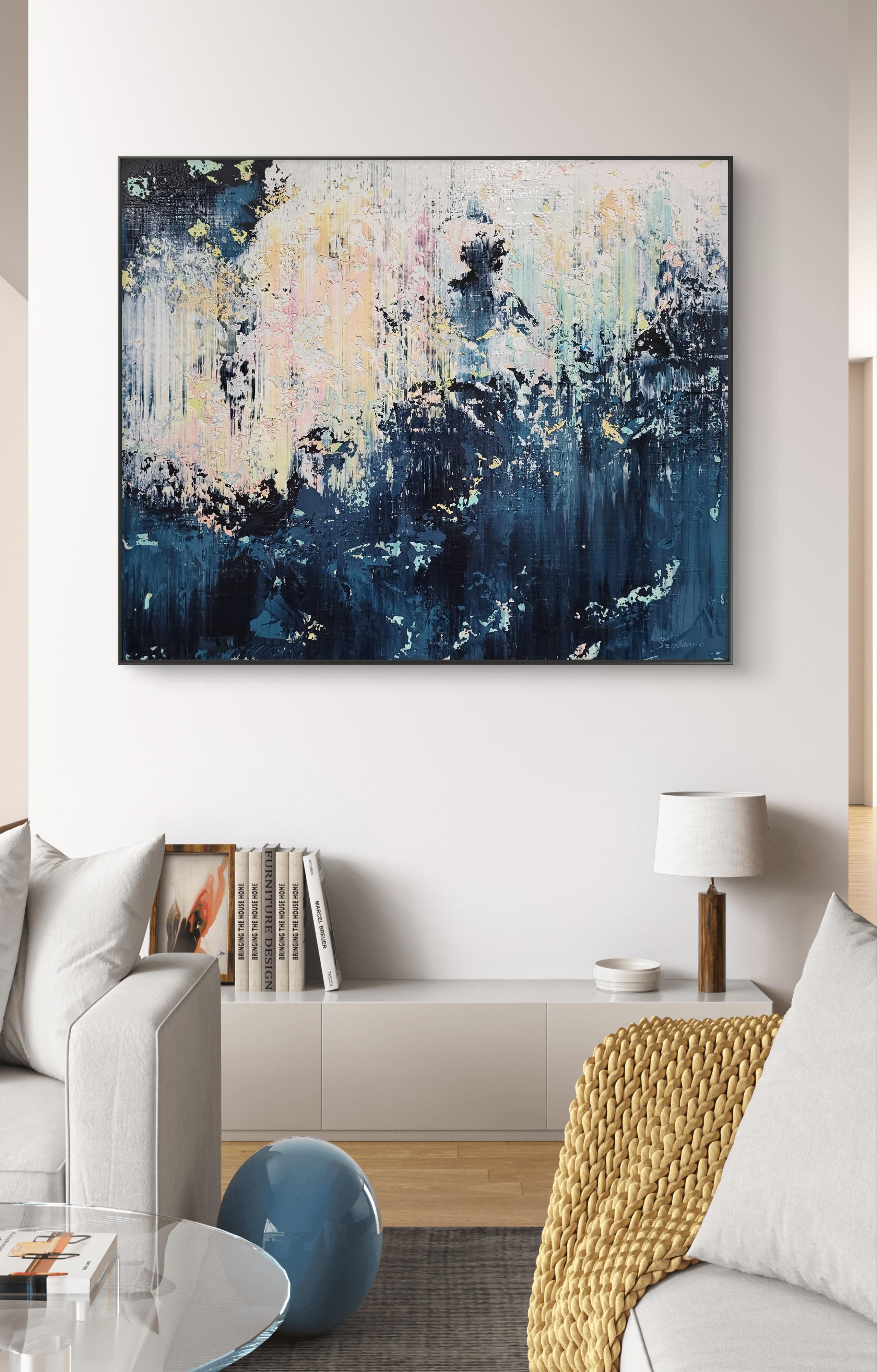 Résumé 2461 - Noir Abstract Painting par Alex Senchenko
