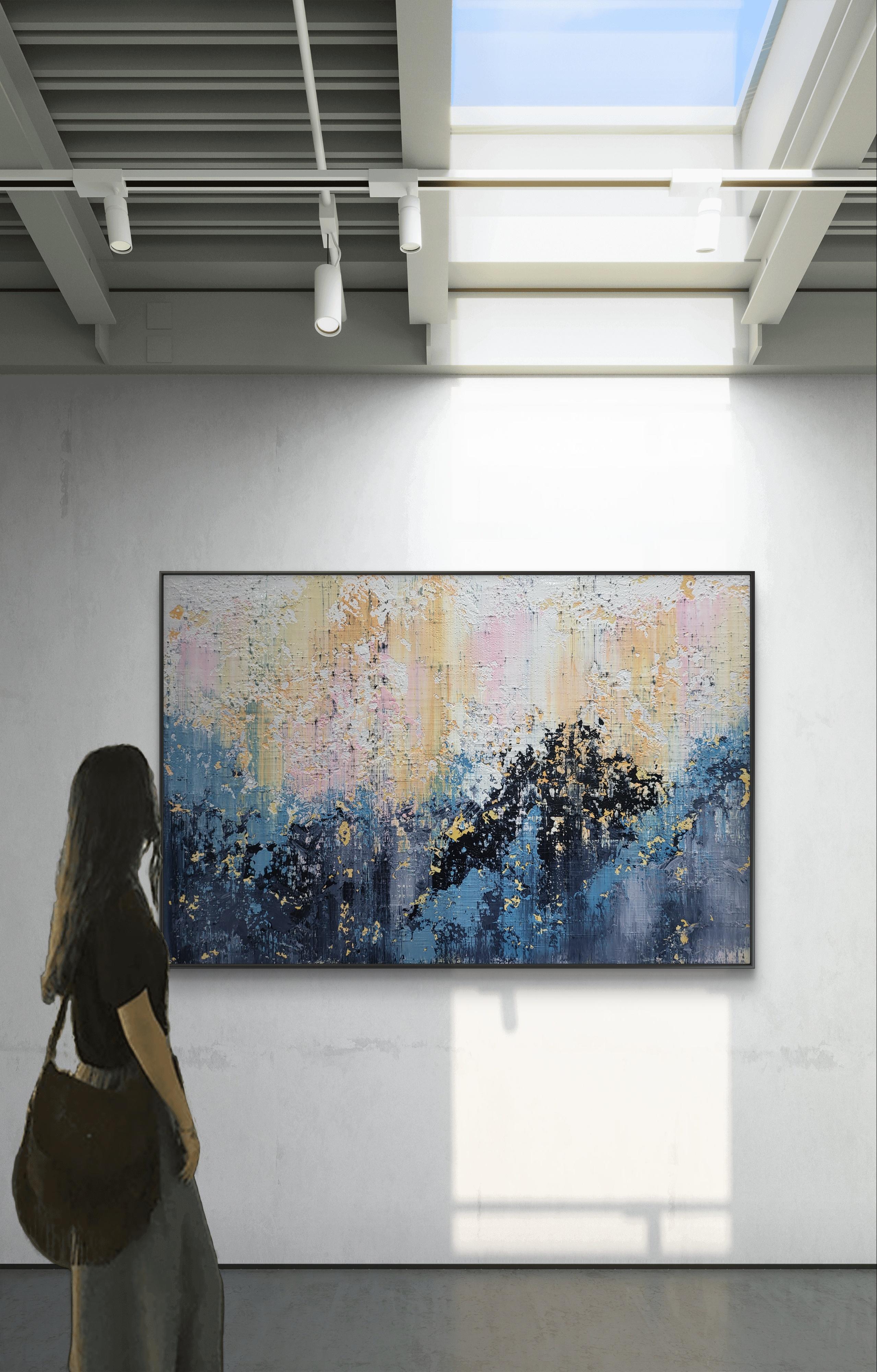 Nel creare questo pezzo, ho cercato di catturare l'essenza delle emozioni trasformative attraverso strati strutturati e tinte contrastanti. Il gioco di luci e ombre, creato con gli acrilici, incarna il flusso delle nostre esperienze interiori.