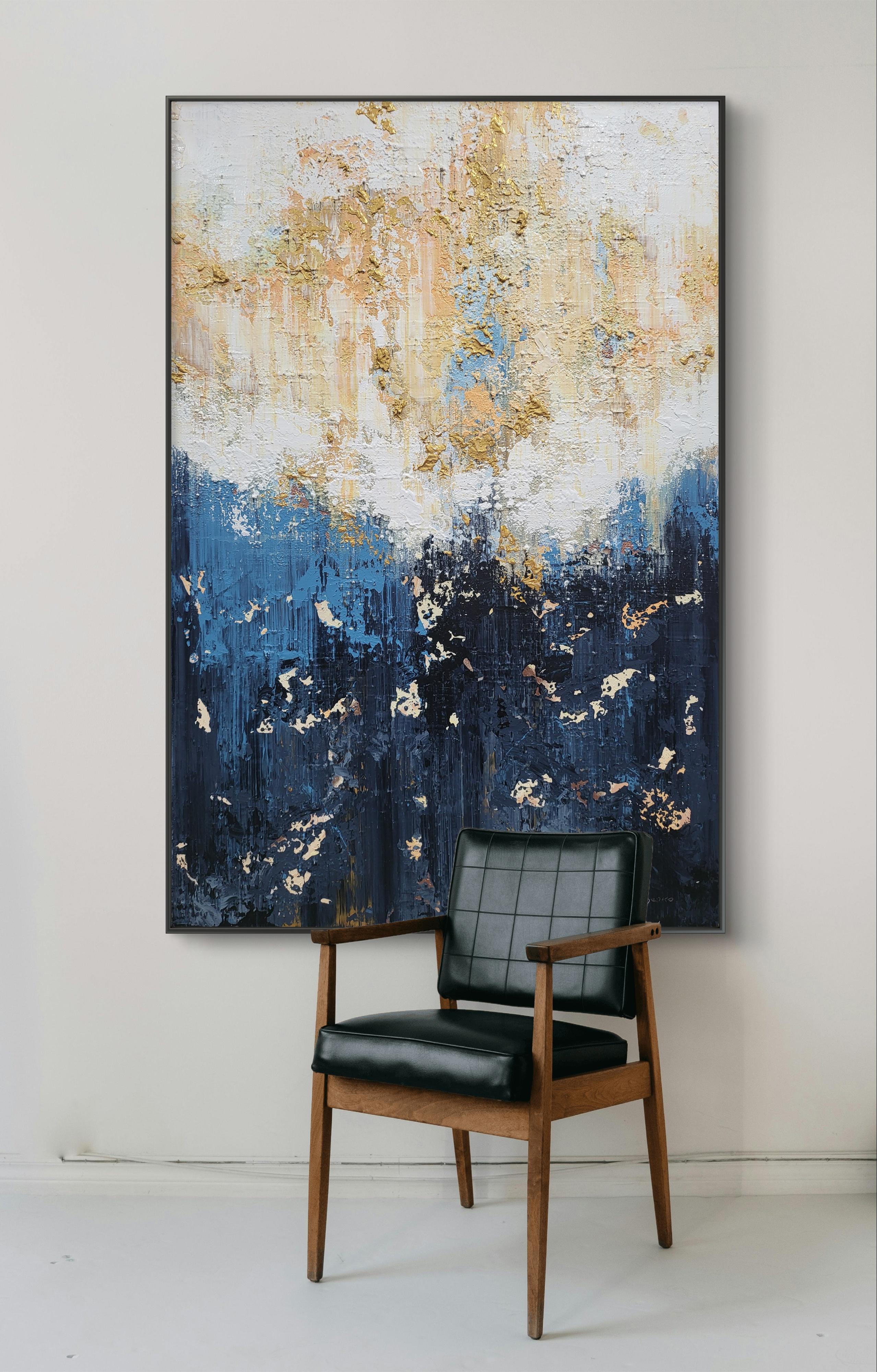 Abstract 2467 - Beige Landscape Painting by Alex Senchenko