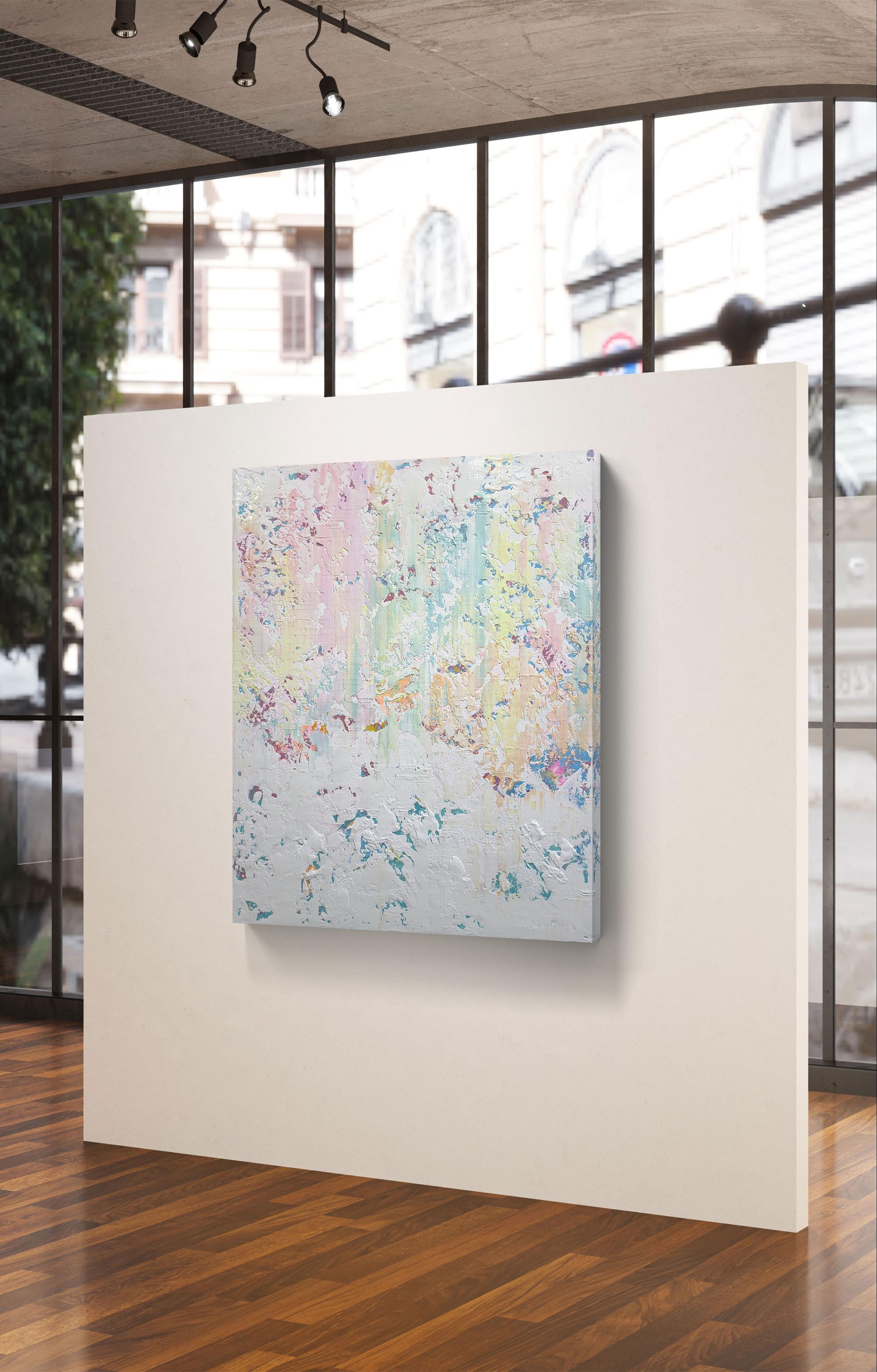 Résumé 2471 - Gris Abstract Painting par Alex Senchenko