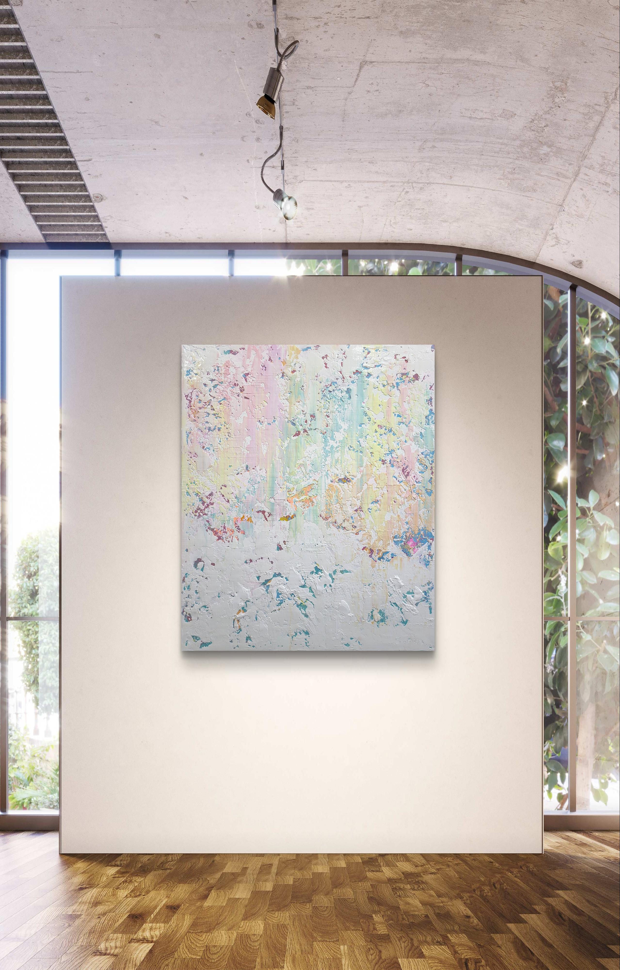 En créant cette œuvre, j'ai plongé dans un voyage émotionnel, canalisant mes tempêtes intérieures et ma sérénité sur la toile. J'ai utilisé l'acrylique pour créer des couches et des textures, reflétant les complexités de la vie. Cette expression