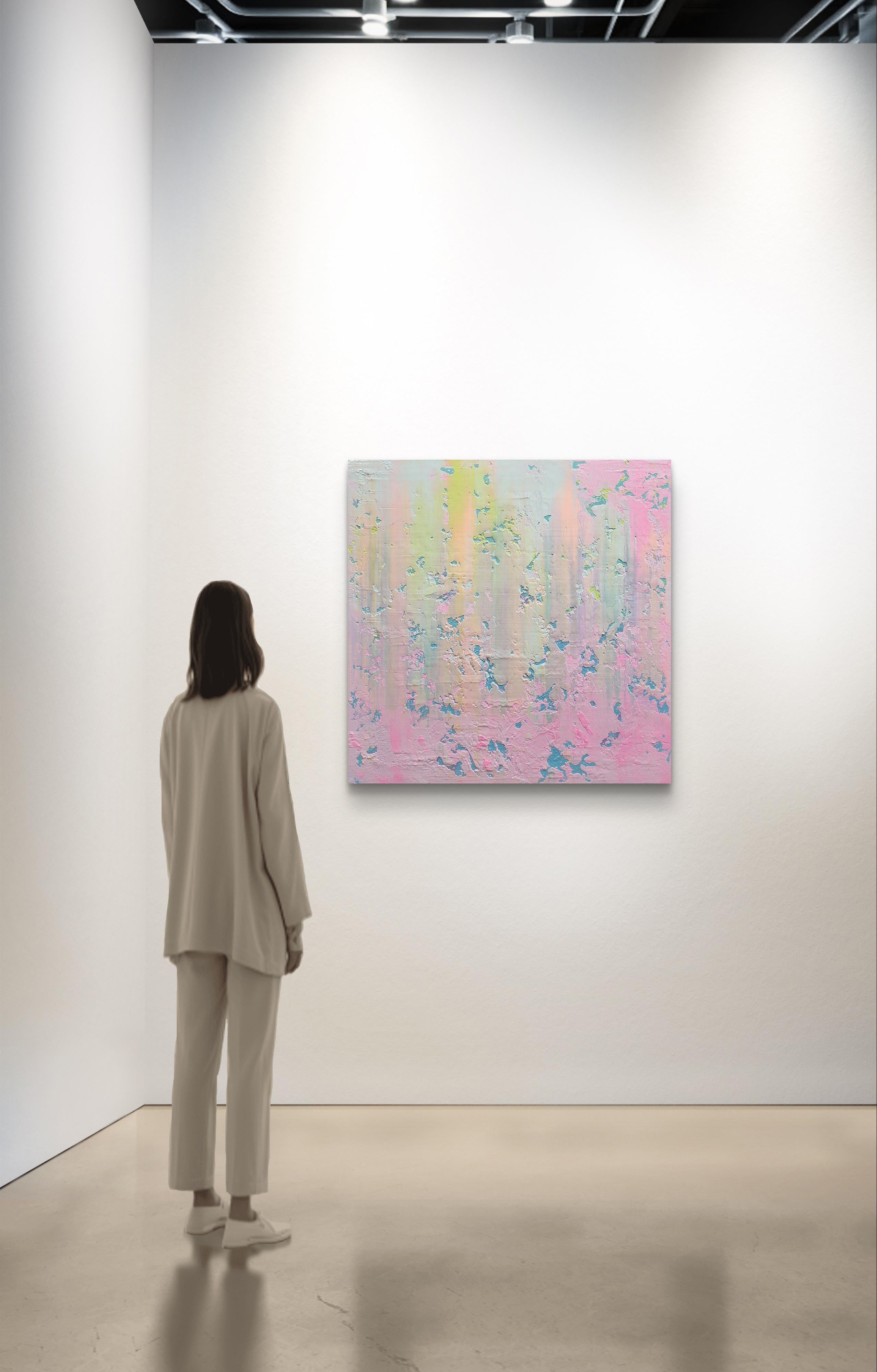 Per realizzare questo pezzo, mi sono tuffata in una morbida tavolozza di pastelli per evocare un senso di dolce rinnovamento e di tranquilla fioritura. Ogni tratto e graffio di acrilico è una testimonianza della fluidità delle emozioni, che
