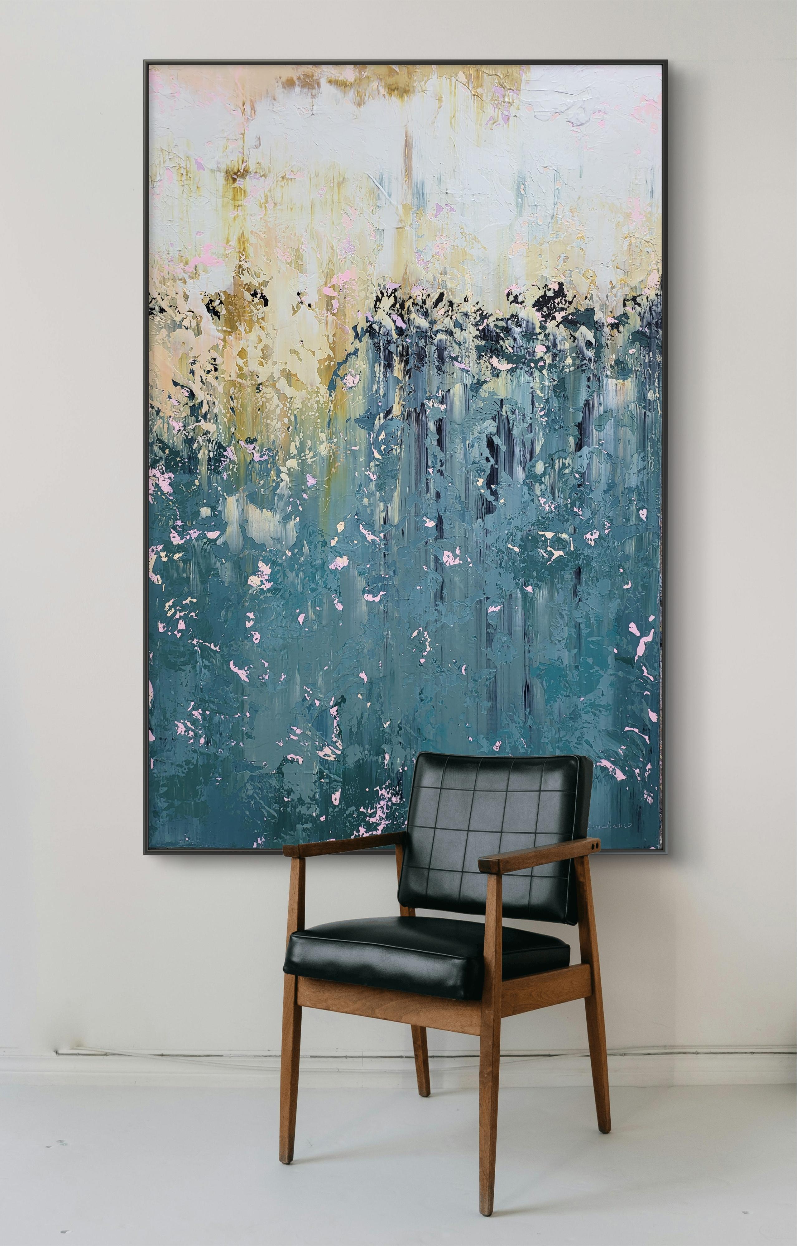 Abstract 2506 - Blue Landscape Painting by Alex Senchenko