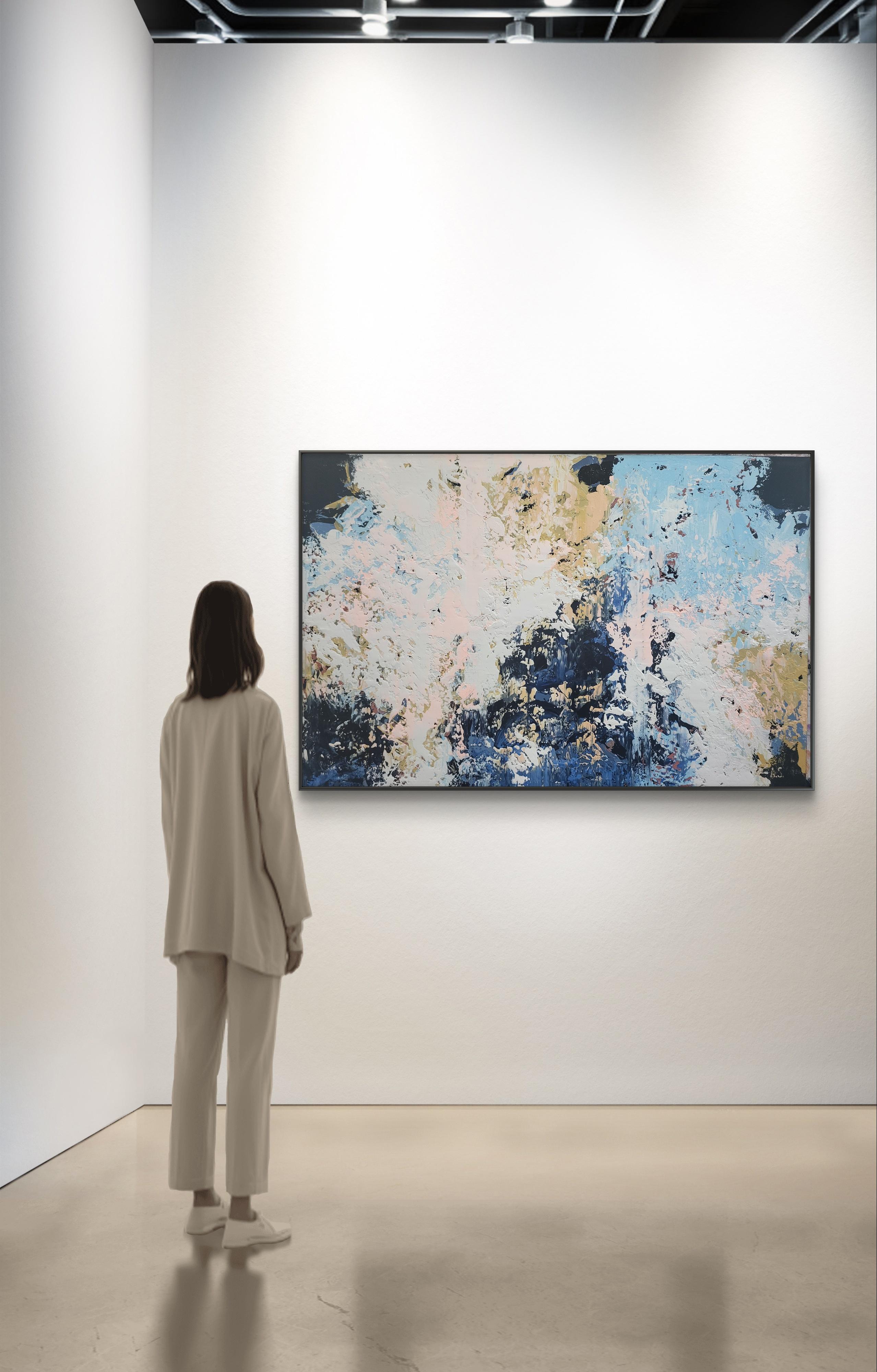 In creating this work, I harnessed the fluidity and spontaneity of acrylics to explore a dynamic interplay of forms. Inspired by nature's unpredictable beauty, my brushes danced across the canvas in bold strokes of blues, whites, and earth tones,