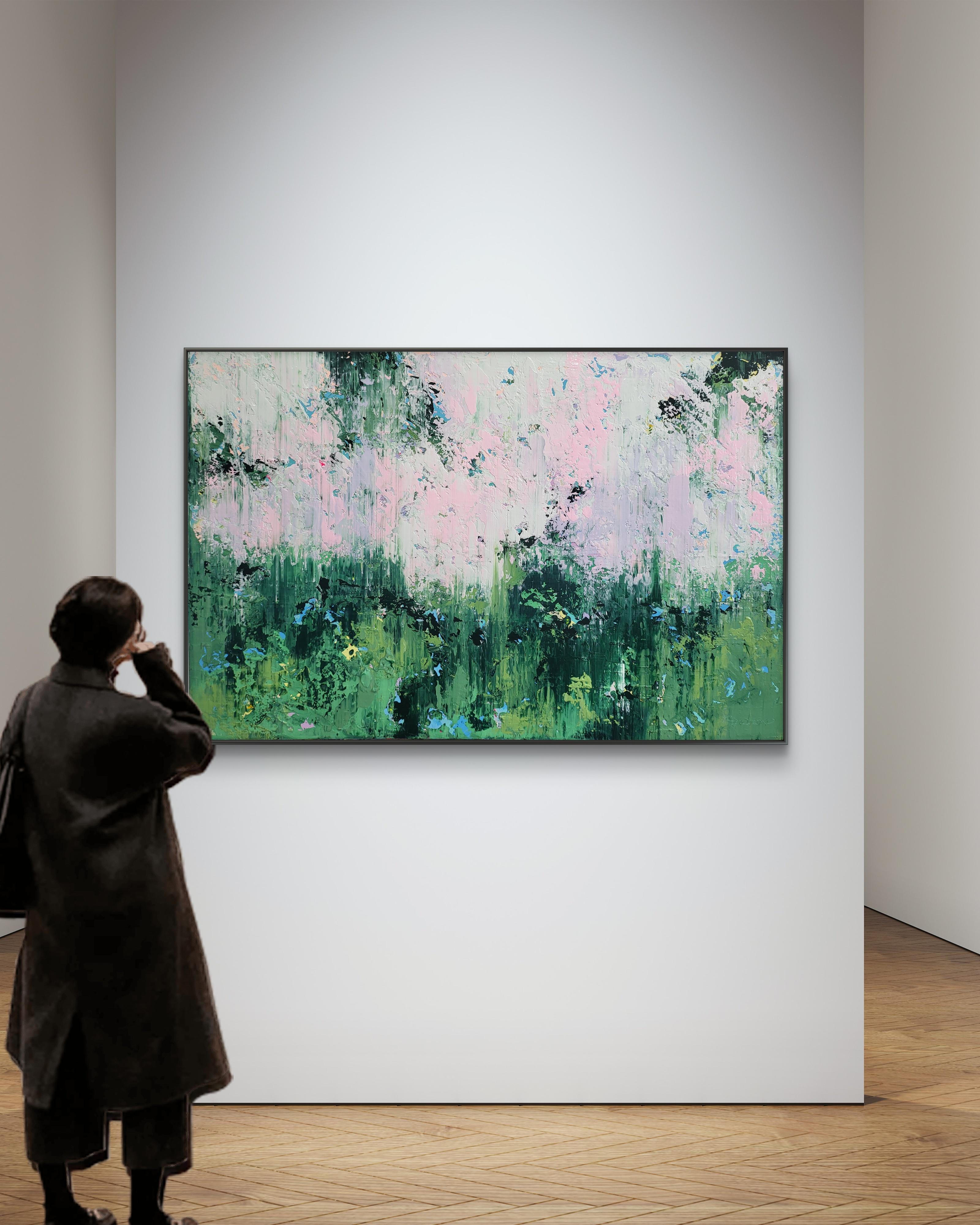 In creating this piece, I used a vibrant spectrum of acrylics to explore the emotional landscapes that we traverse daily. I want this artwork to resonate as a celebration of resilience amidst chaos and uncertainty. The gentle pinks signify a
