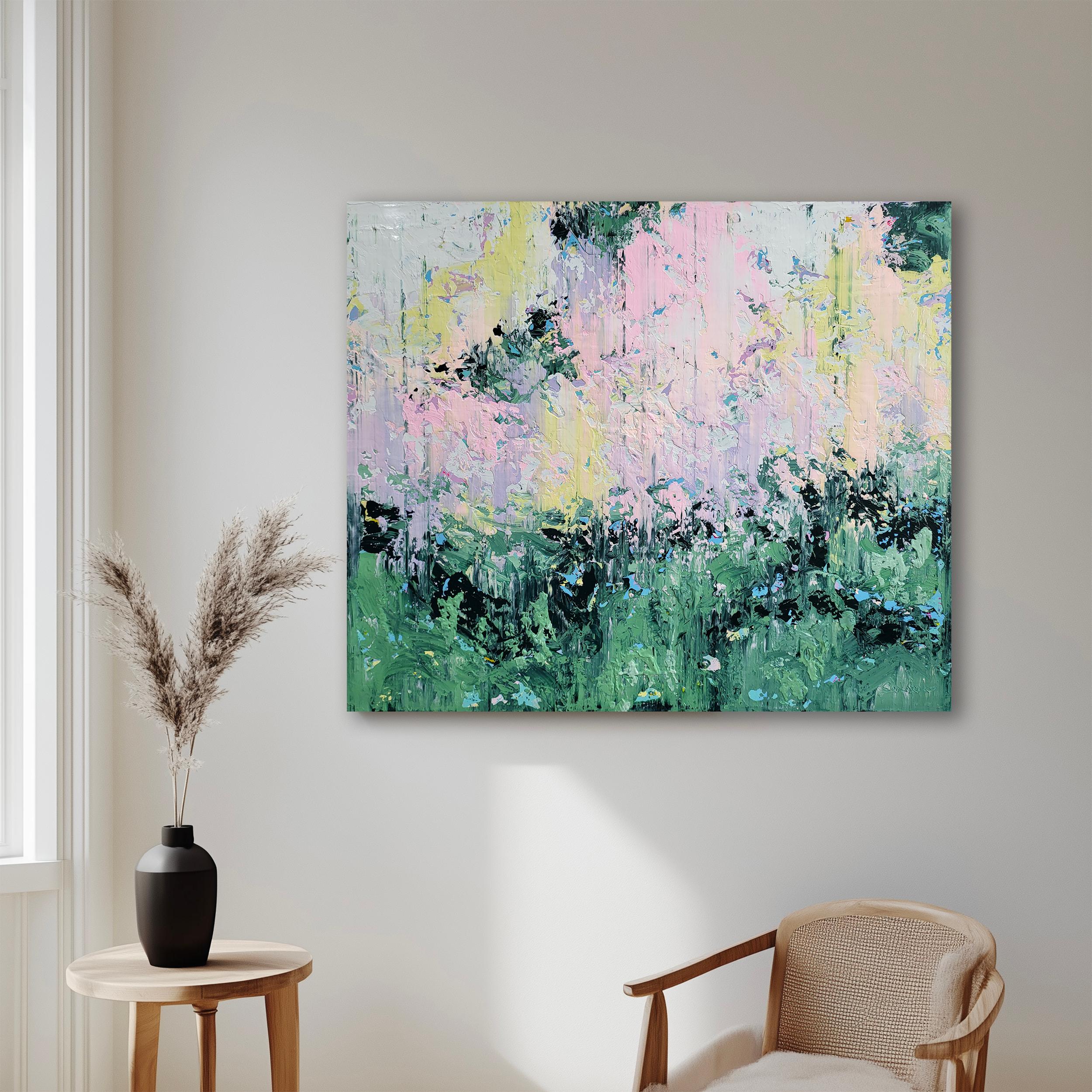 Abstract 2522 - Gray Landscape Painting by Alex Senchenko