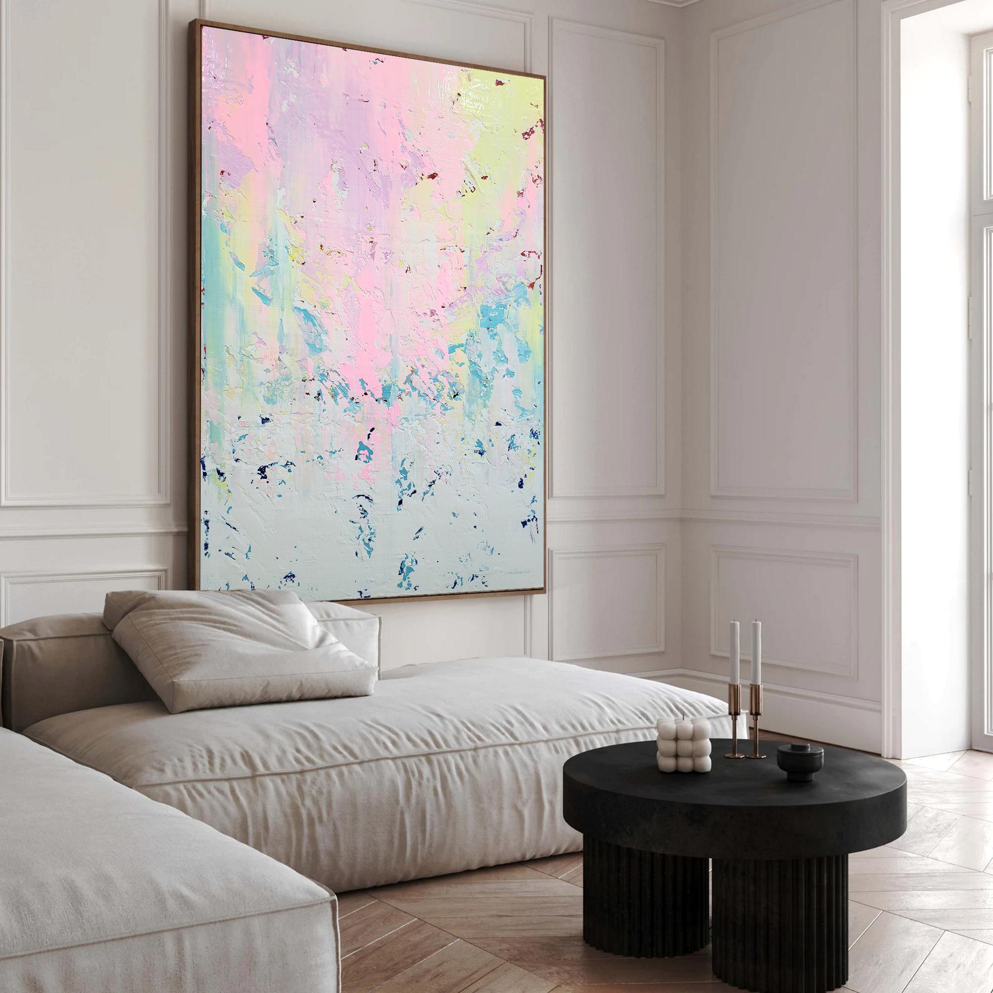 Abstract 2525 - Gray Interior Painting by Alex Senchenko