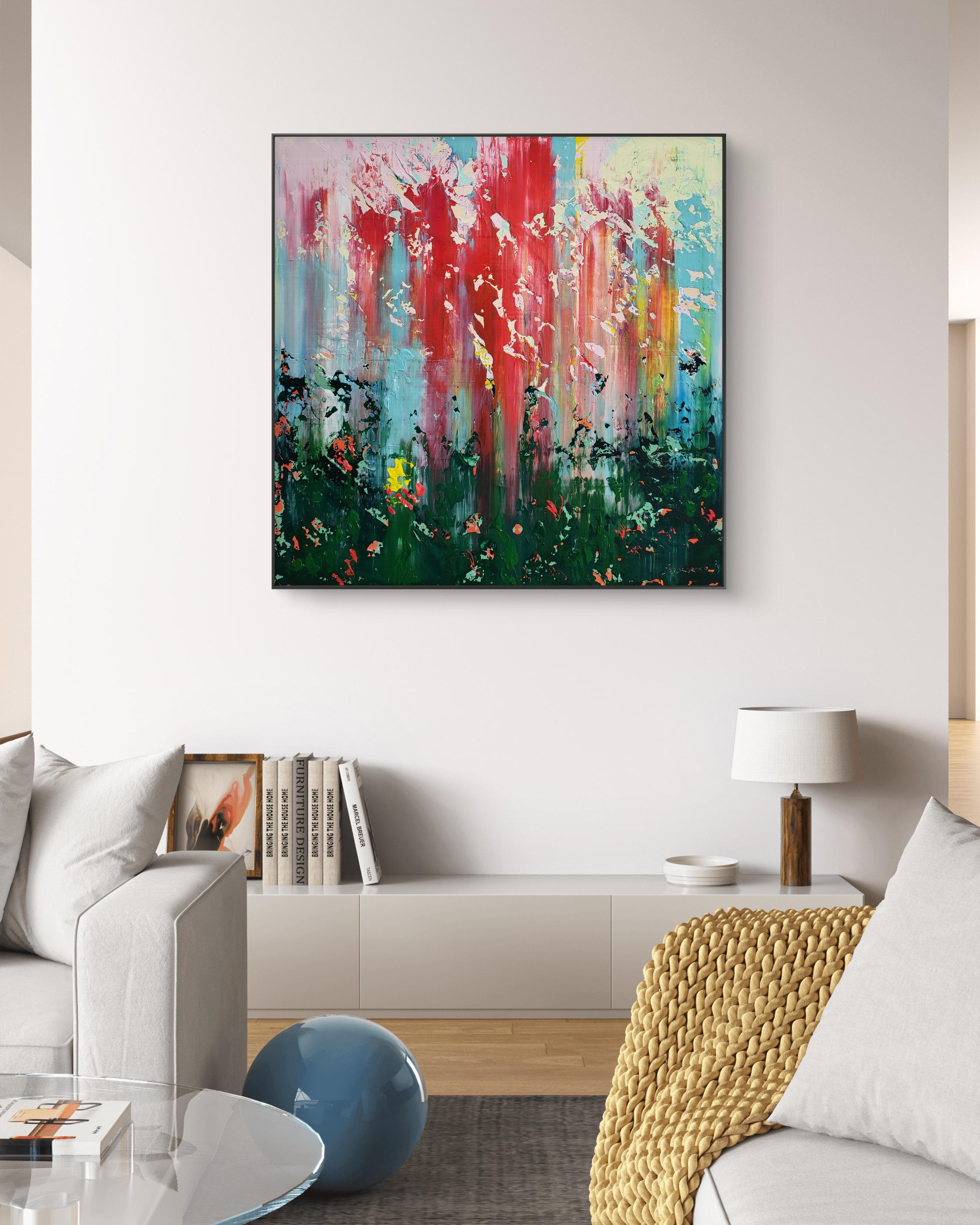 In creating this piece, I channeled the raw emotions of renewal and vibrant growth. The choice of acrylics allowed me to layer colors boldly, reflecting the intense, yet serene clash of nature and imagination. This artwork embodies a journey through
