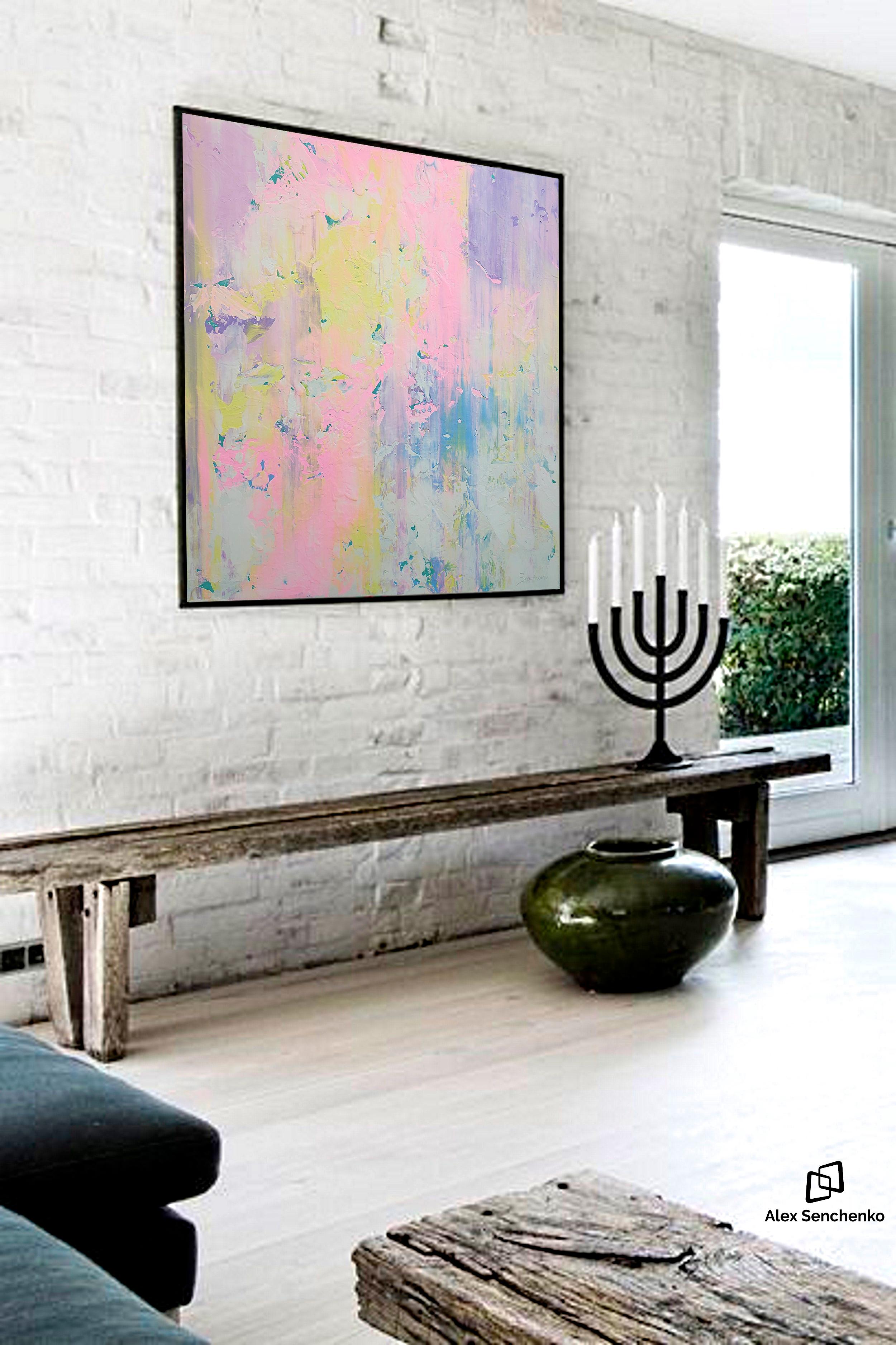 Abstract 2530 - Gray Abstract Painting by Alex Senchenko