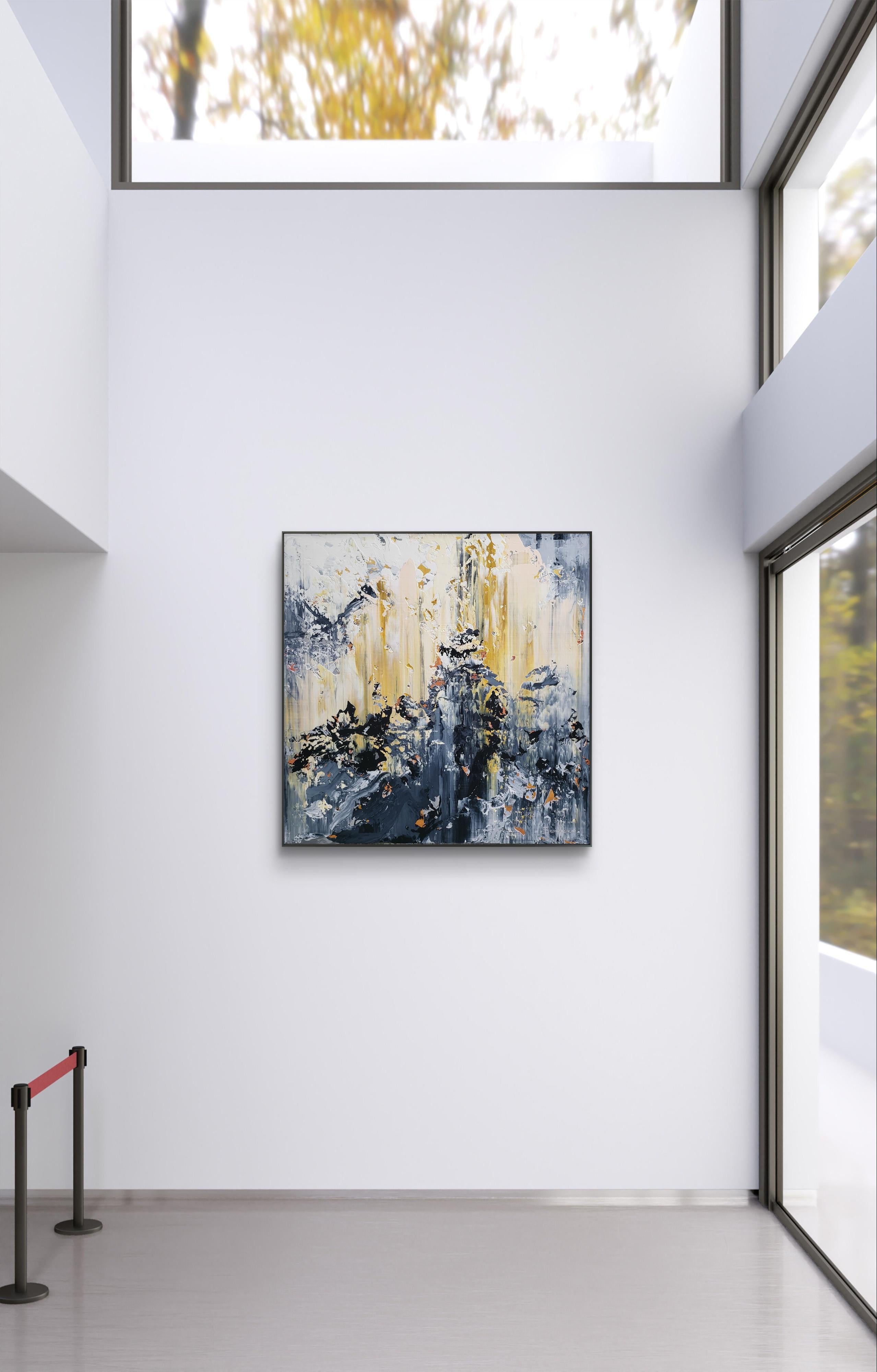 Bei der Schaffung dieses Werks habe ich meine Emotionen in jeden Pinselstrich einfließen lassen und mit Acryl einen Sturm der Gefühle geformt, der zwischen Chaos und Ruhe tanzt. Die dynamischen Kontraste und inbrünstigen Texturen evozieren ein