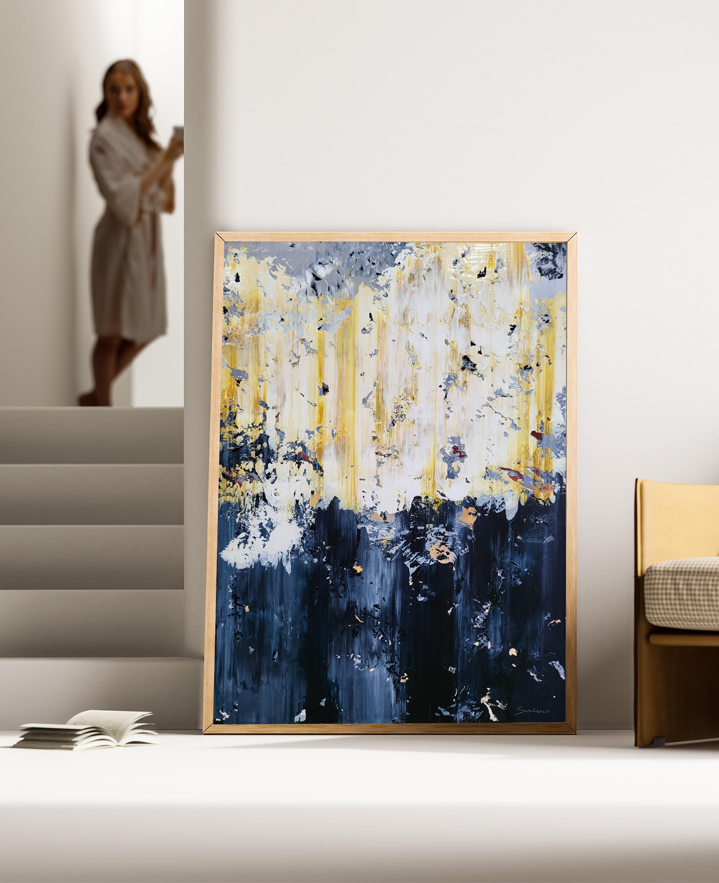 Abstract 2542 - Gray Abstract Painting by Alex Senchenko