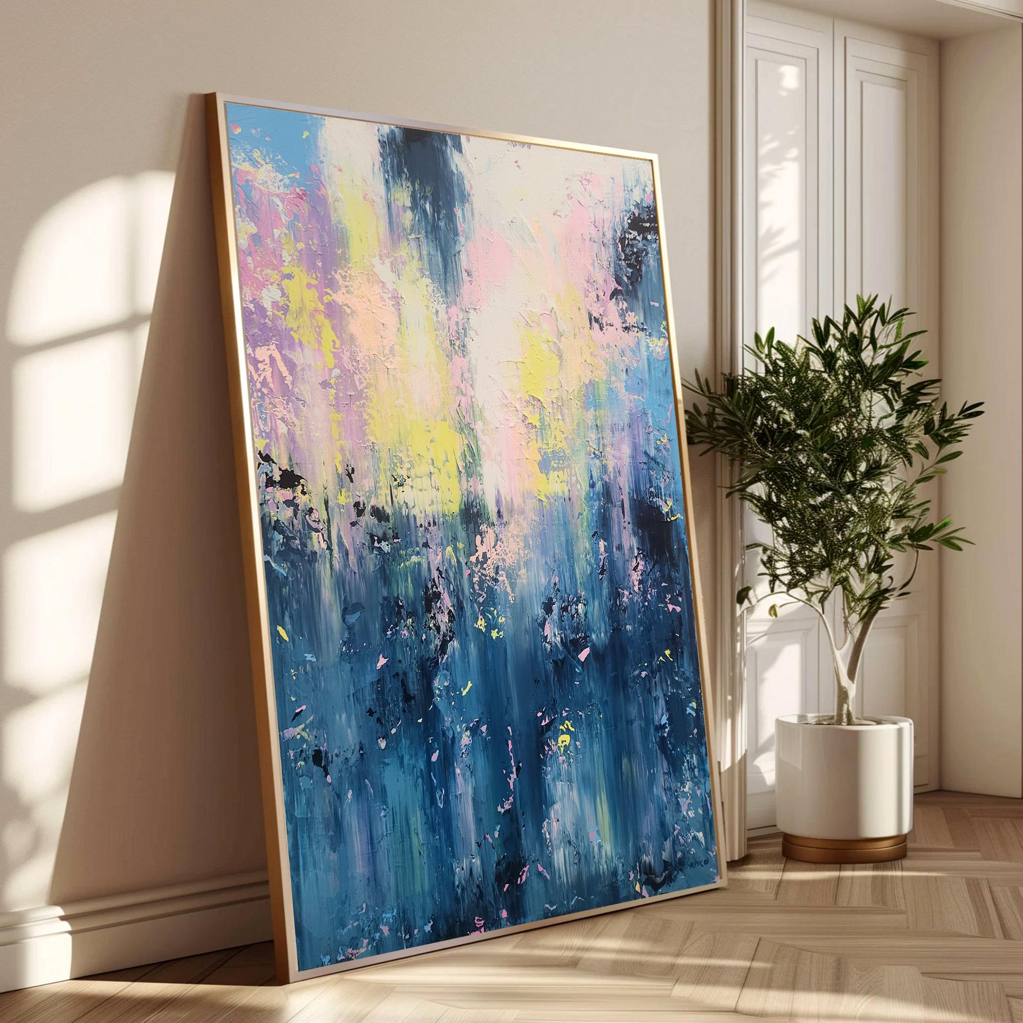 Abstract 2545 - Blue Interior Painting by Alex Senchenko