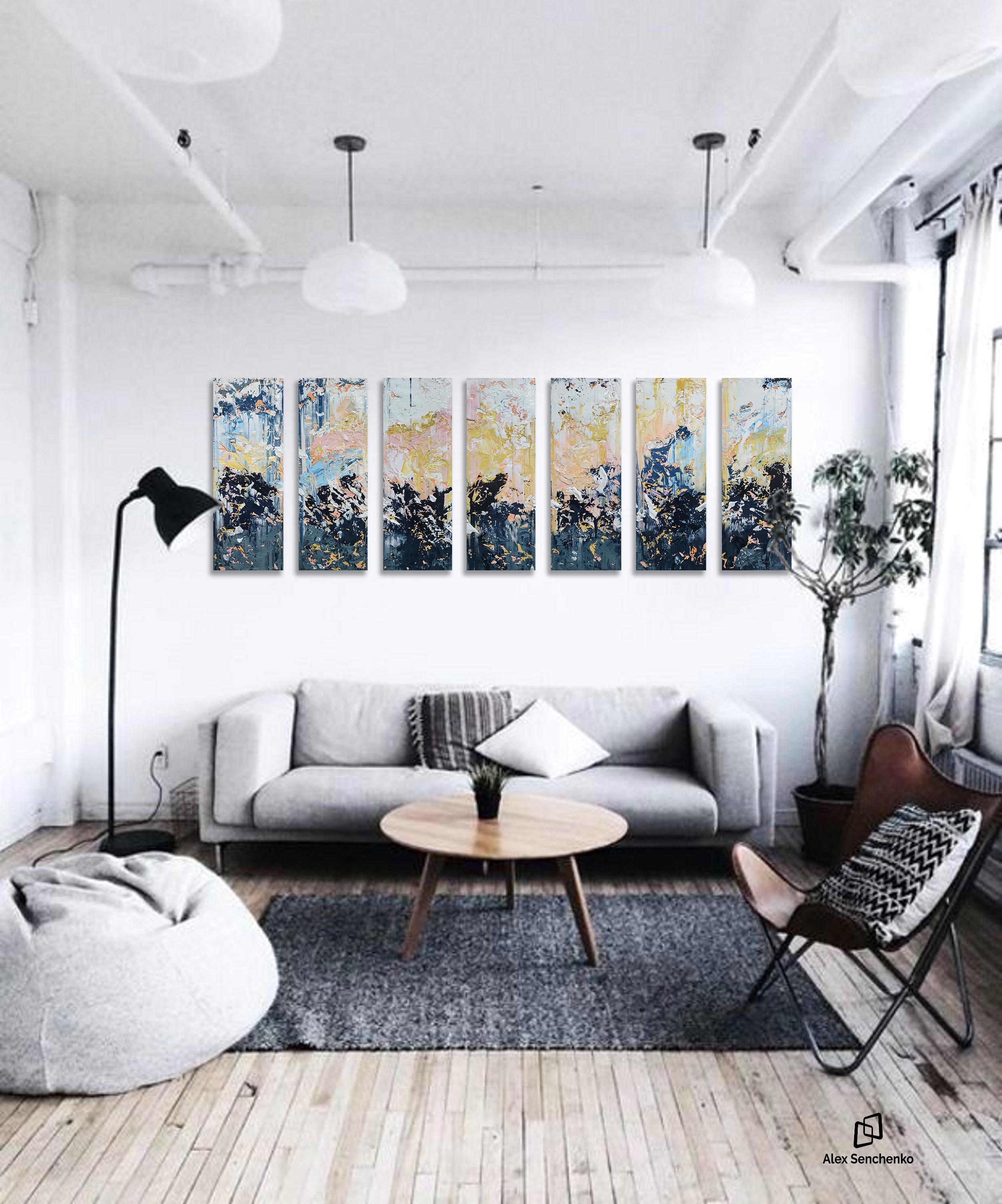 In this piece, I poured my emotions into every bold stroke and textured layer of acrylic. It represents a journey through chaos to calm, capturing fleeting moments between darkness and light. The energy is vibrant yet grounded, inviting you to feel