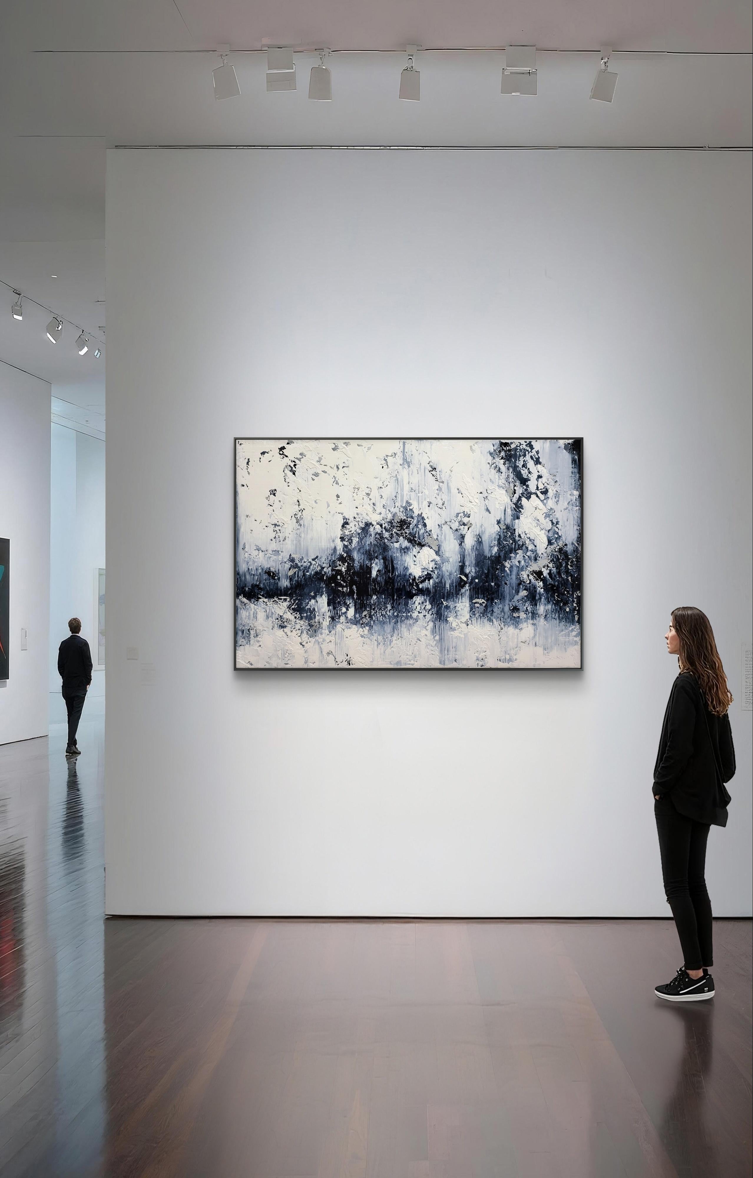 Abstract 2557 - Gray Landscape Painting by Alex Senchenko