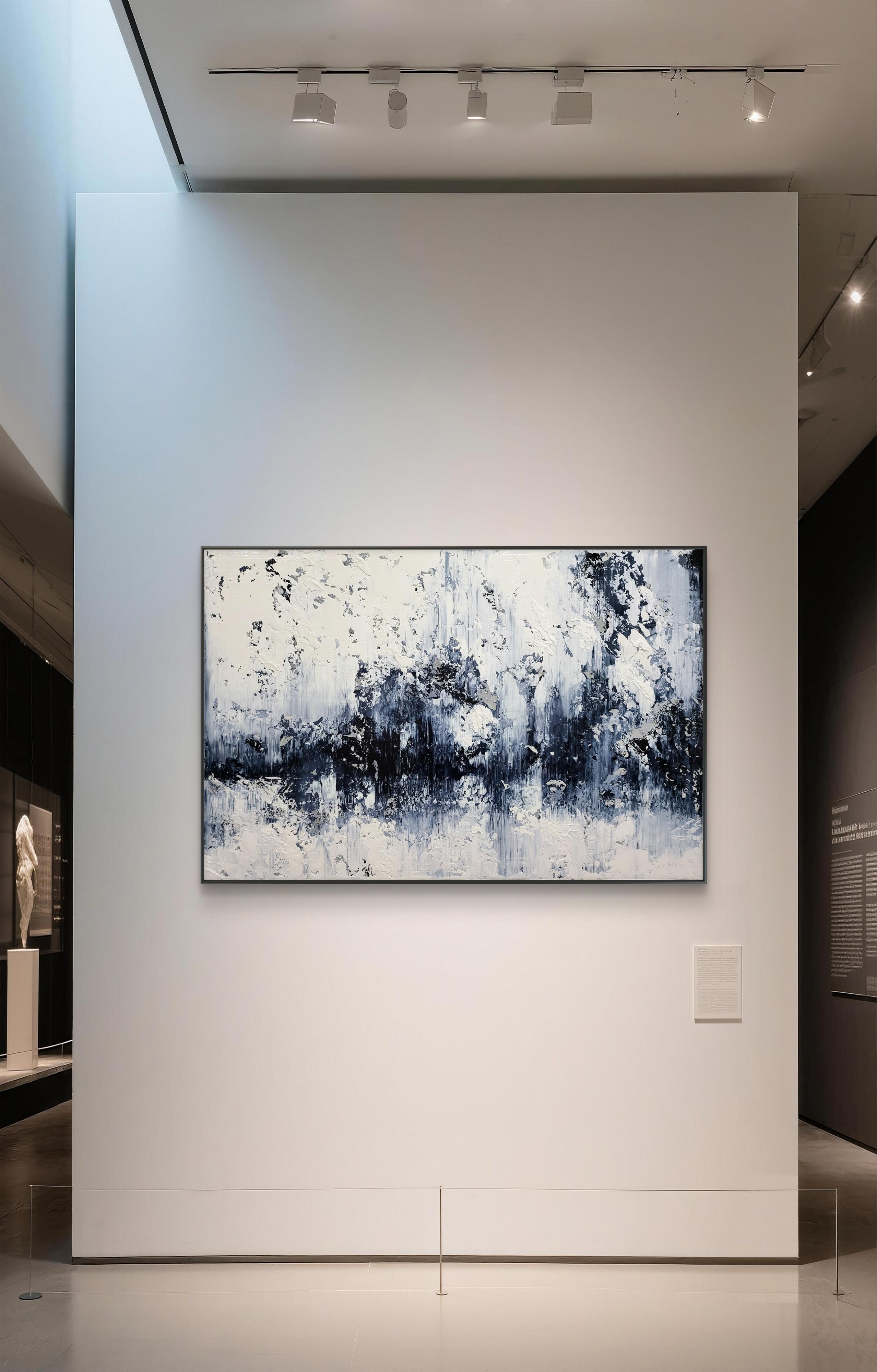 In this piece, I poured raw emotion through acrylic, blending abstraction with minimalism to create a rhythmic dance of light and shadow. The textured layers evoke the complexity of inner thoughts and the fleeting nature of clarity. This artwork