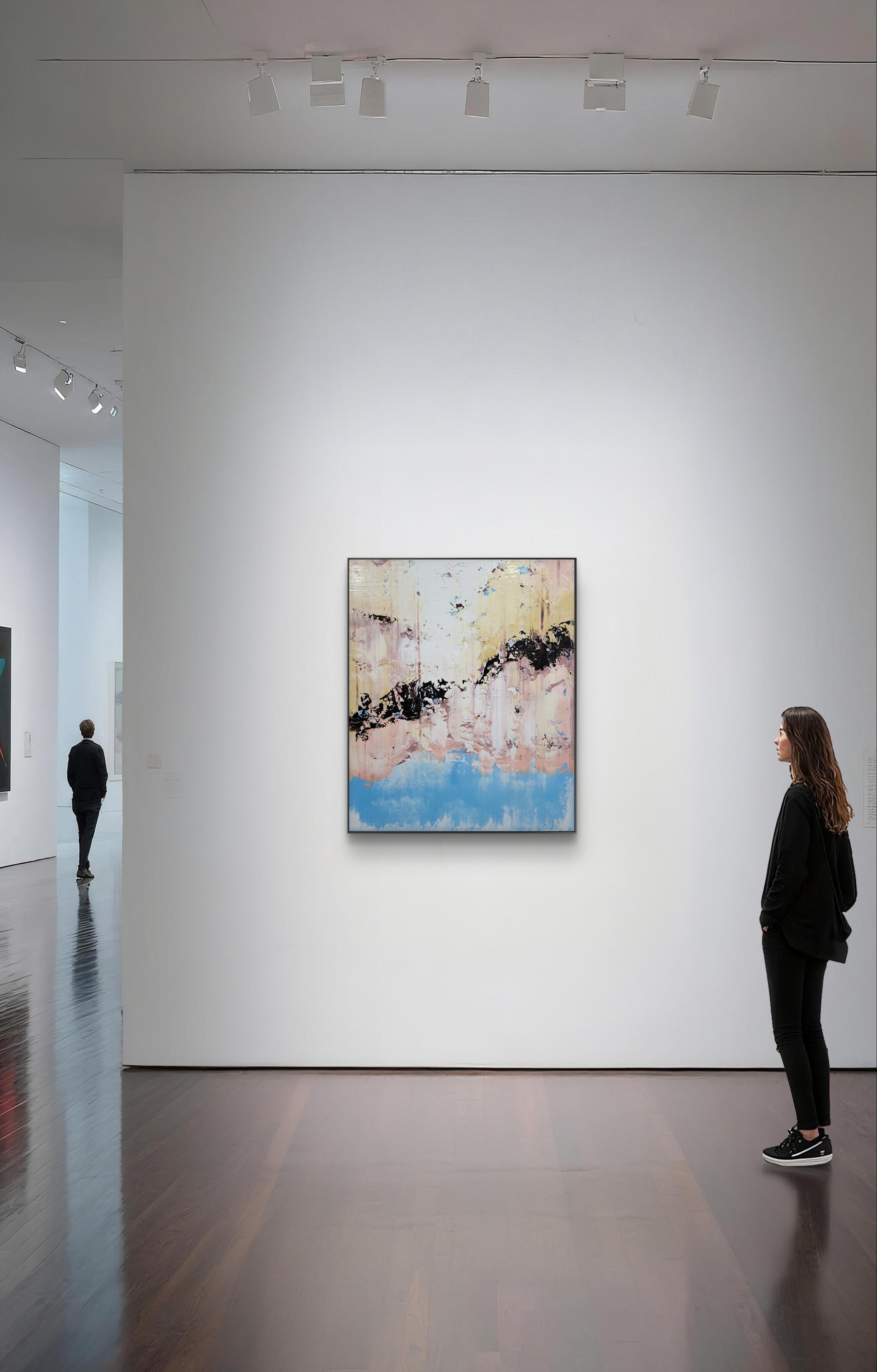 In this piece, I poured my emotions through textured acrylic strokes, blending soft pastels with bold contrasts. It captures the delicate balance between chaos and calm, inviting a contemplative energy into your space. I wanted viewers to feel both