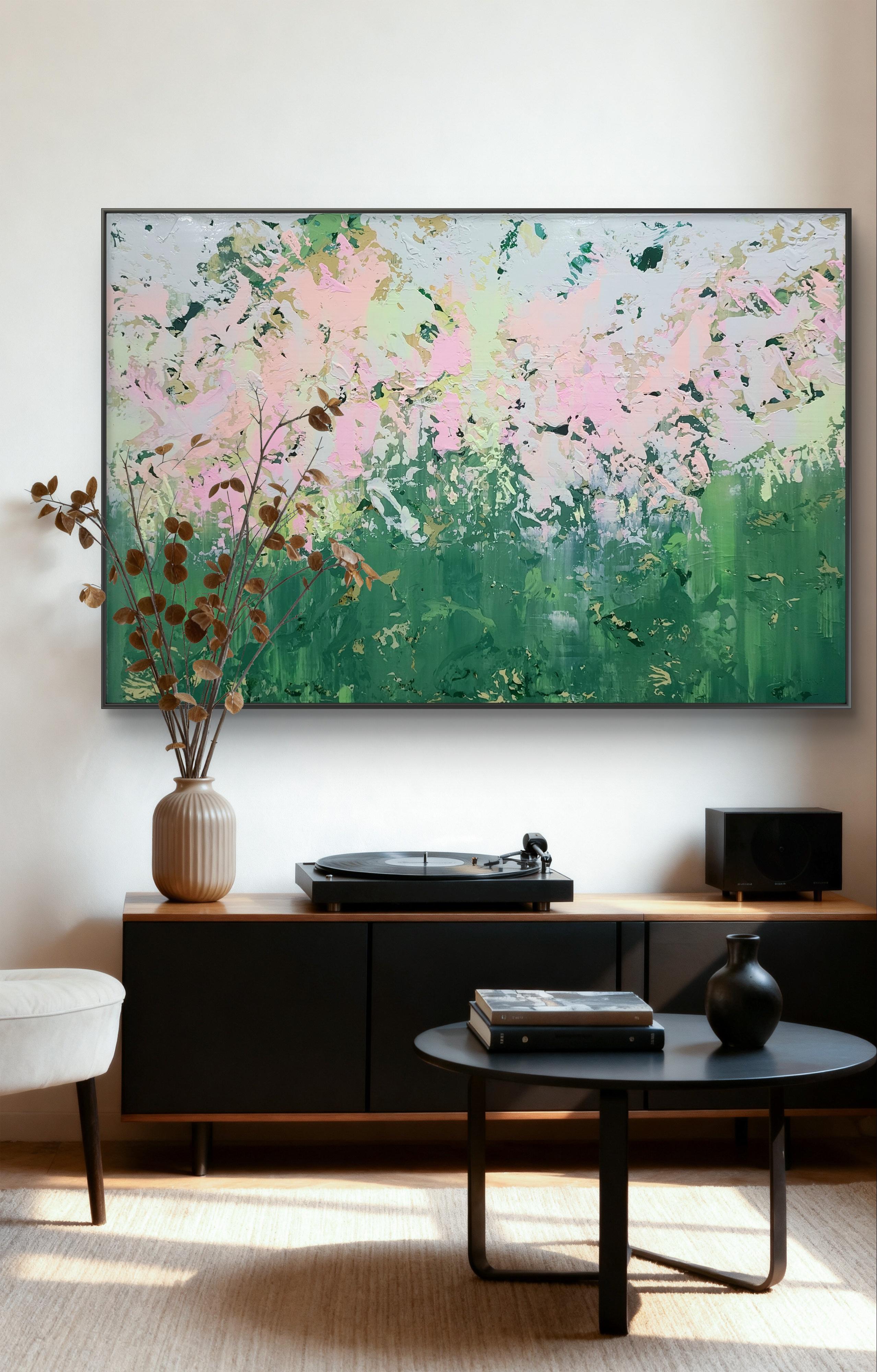 Abstract 2569 - Gris Abstract Painting par Alex Senchenko