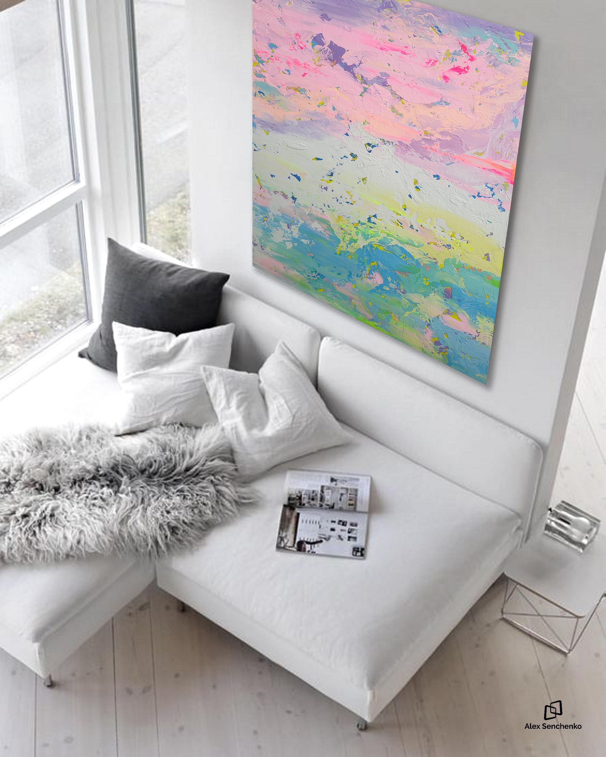 Résumé 2572 - Gris Abstract Painting par Alex Senchenko